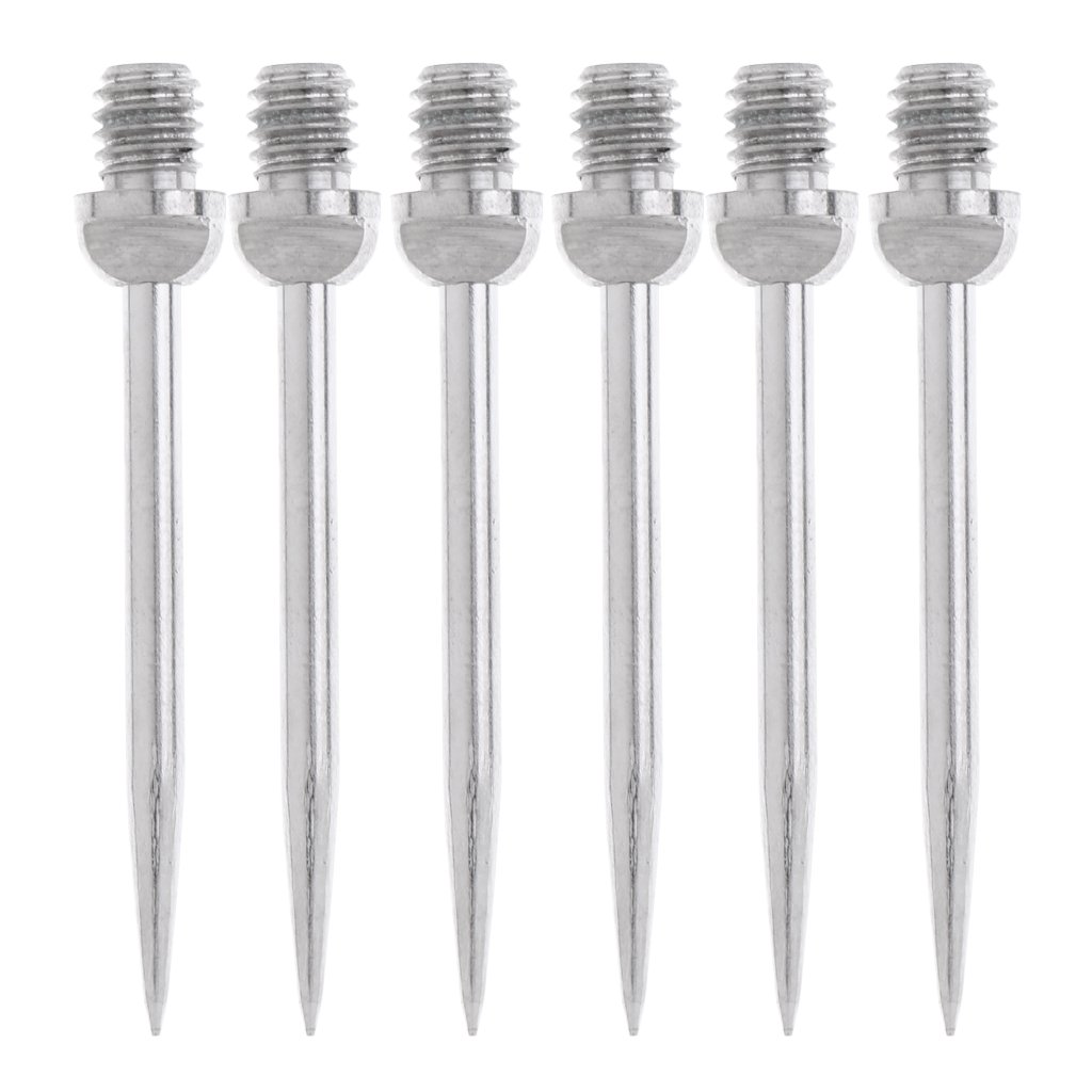 6 Pointes De Rechange En Acier Pour Fléchettes - 30 Mm - Robustes - Lot De 6
