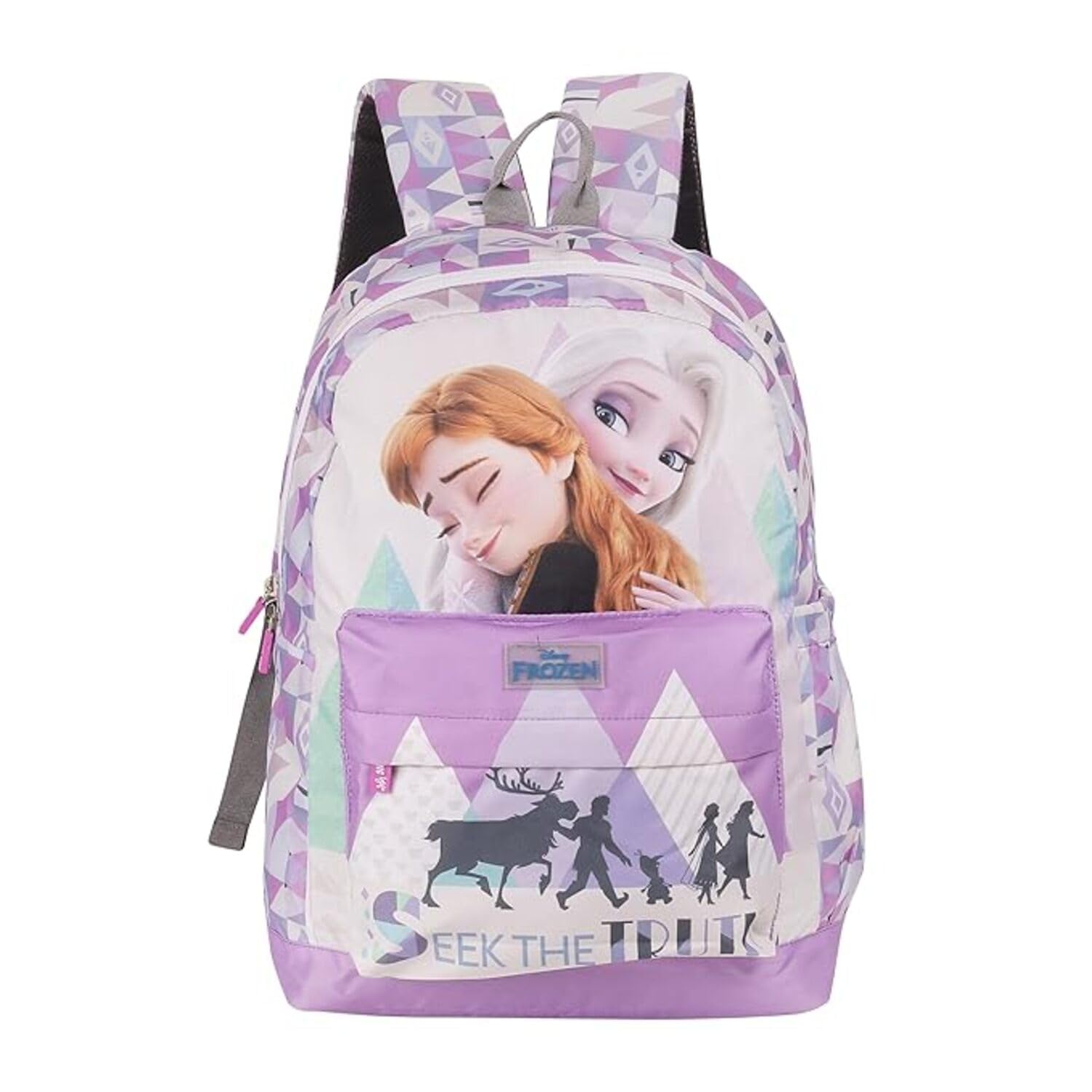 disney Kids School Bag Soft Plush Backpacks Cartoon Printed Frozen and Elsa Girls School Bag | Casual Bagpack | Multicolor (5-12 Years)-picture-54