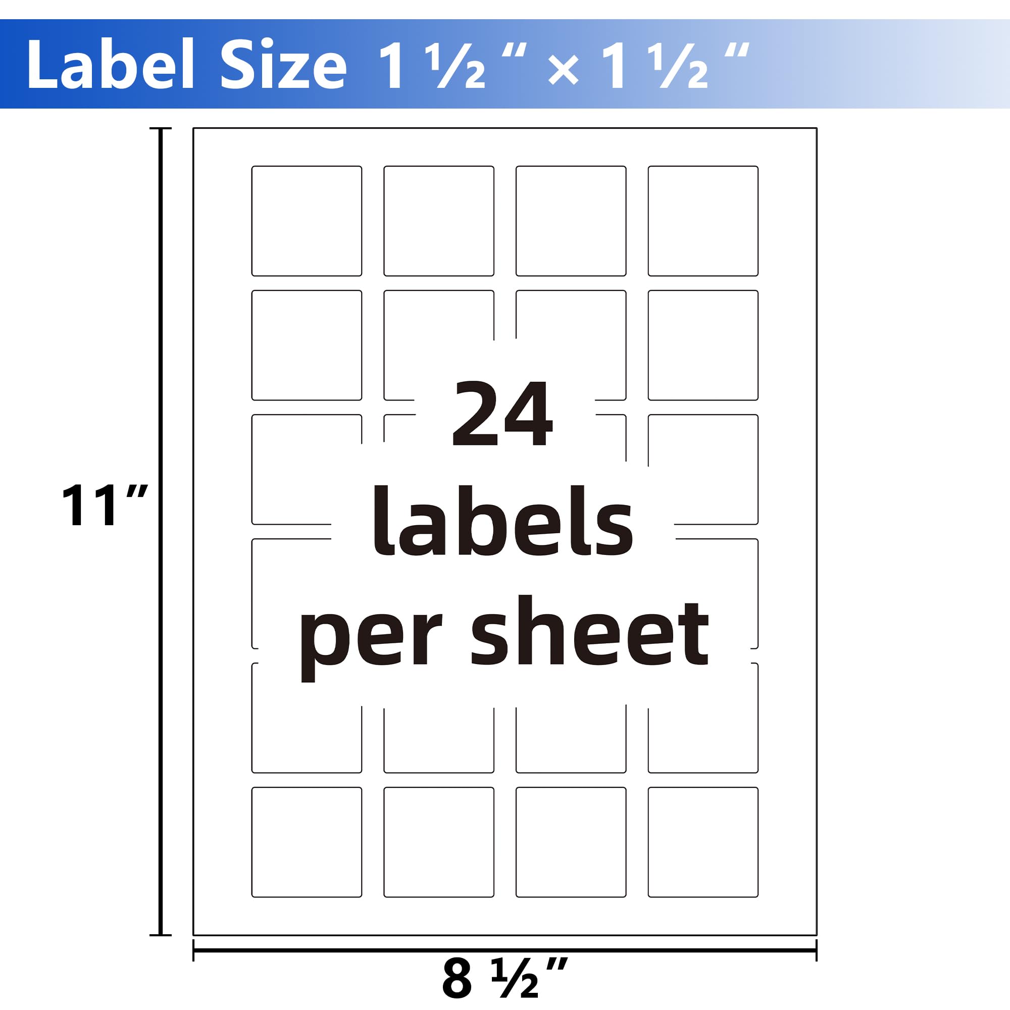 VZCPYTPM Etichette quadrate bianche stampabili da 3,8 x 3,8 cm, 600 etichette quadrate per stampanti, per barattoli, organizzazione, etichette personalizzate, stampanti a getto d'inchiostro e laser