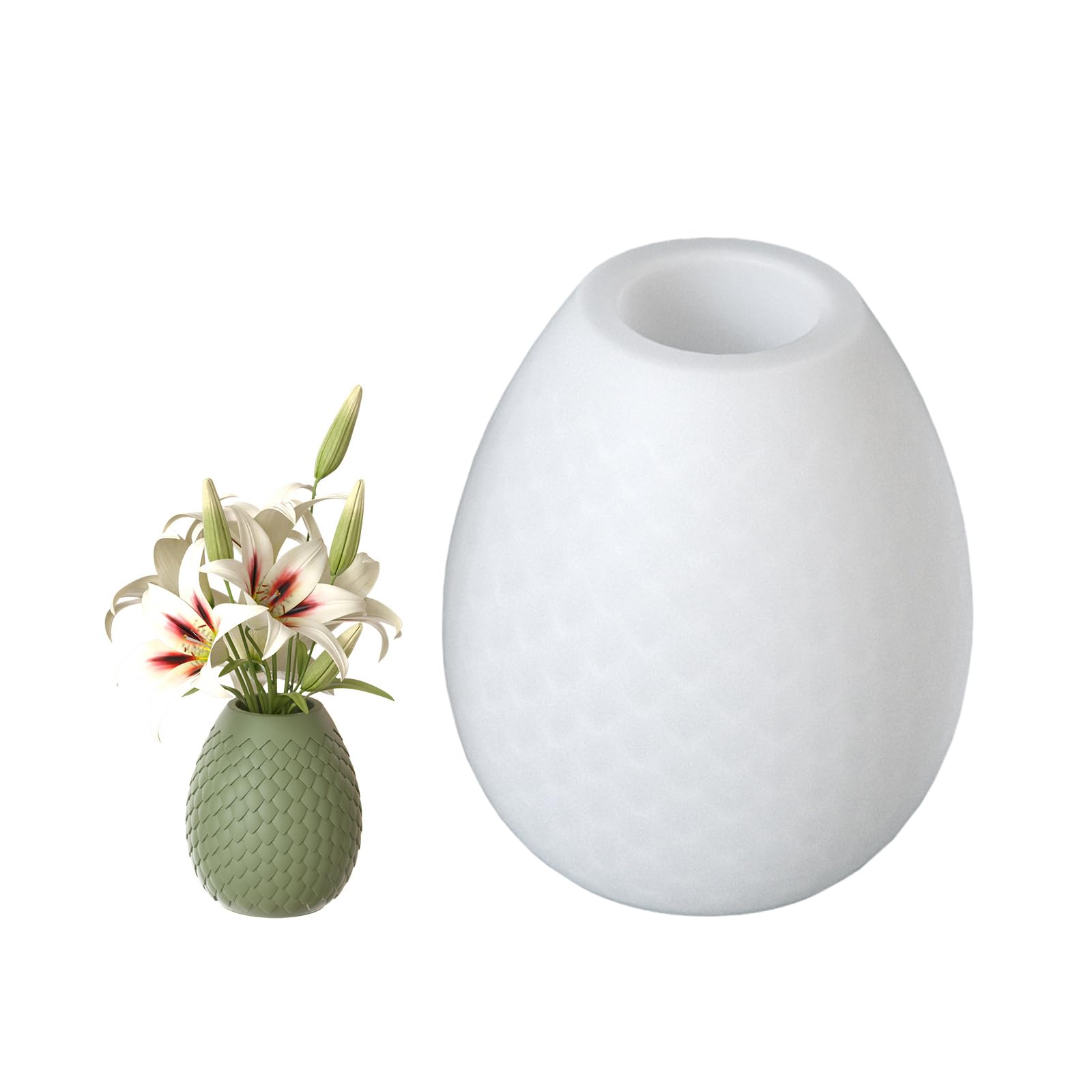 NEWFT Silicone Mold for Dragon's Eggs/Striped Flower Vase Nordic Interior Accessory Mould Tabletop Decoration Molding Tool