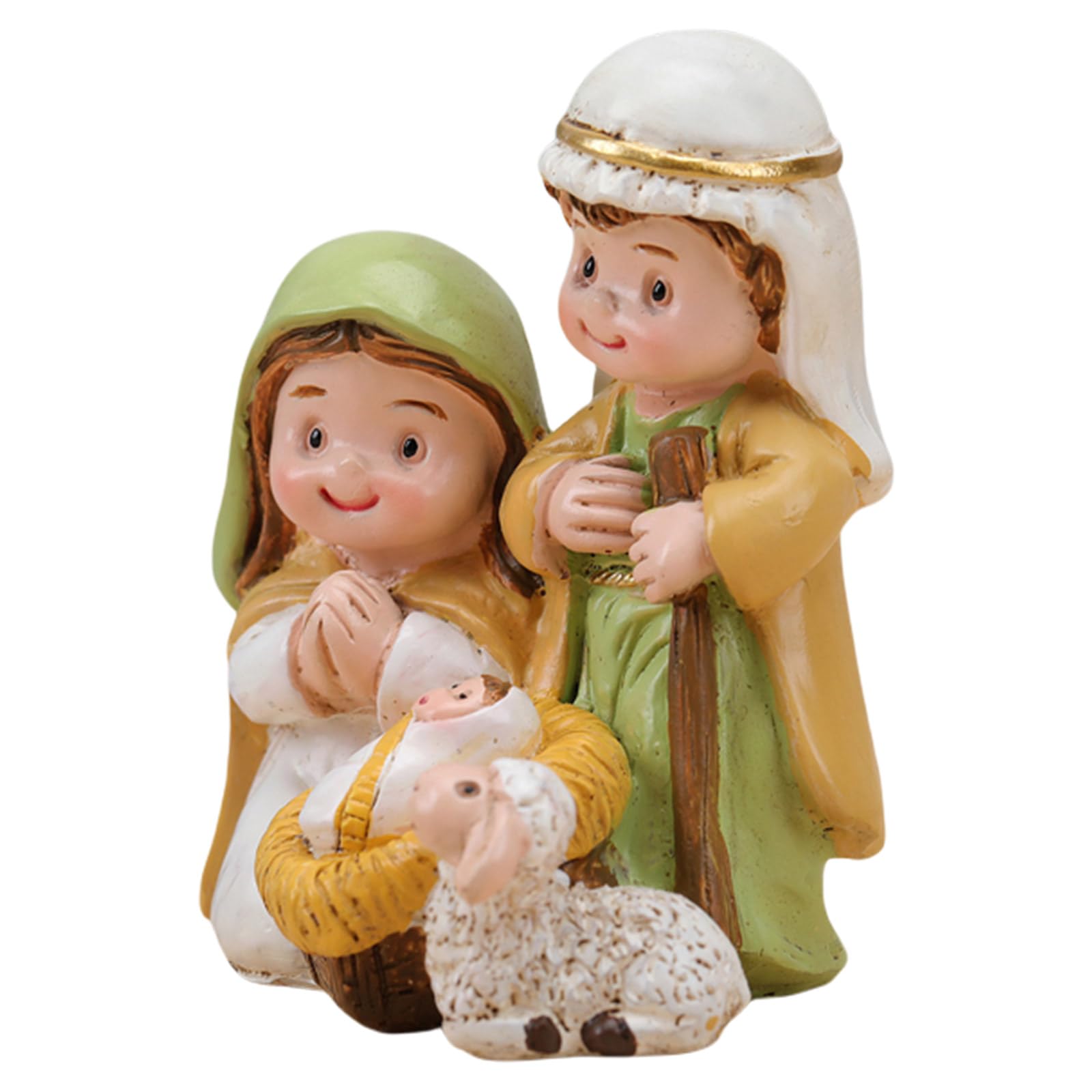 Tsophreniq Nativity Scene Christmas Decoration Resin Catholic Figurines for Table Top Display Religious Holiday Ornament