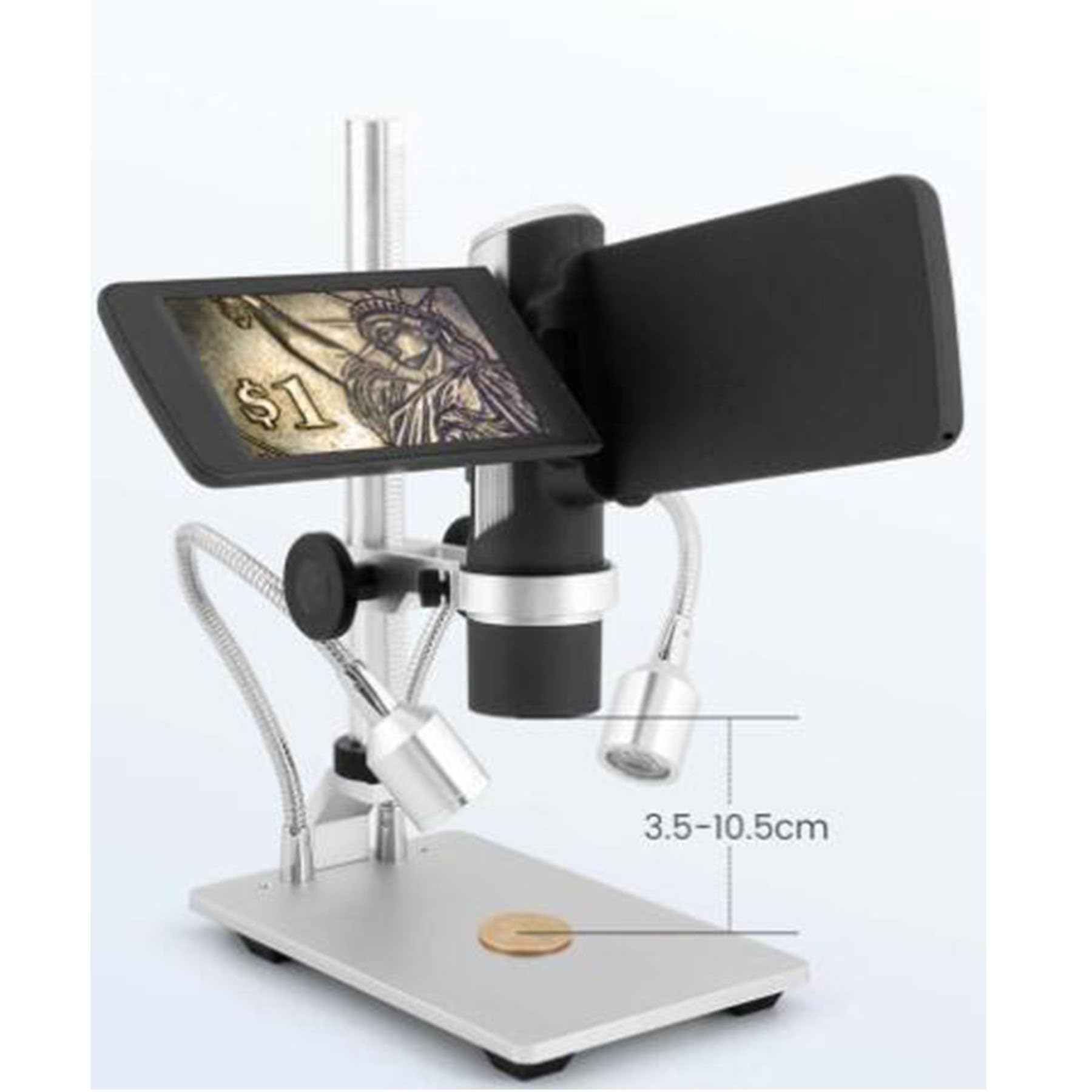 Microscopio Digital de Mano, microscopio de Bolsillo portátil con Pantalla de 4 Pulgadas para niños y Adultos, microscopio de Video electrónico Negro, microscopio de Moneda USB