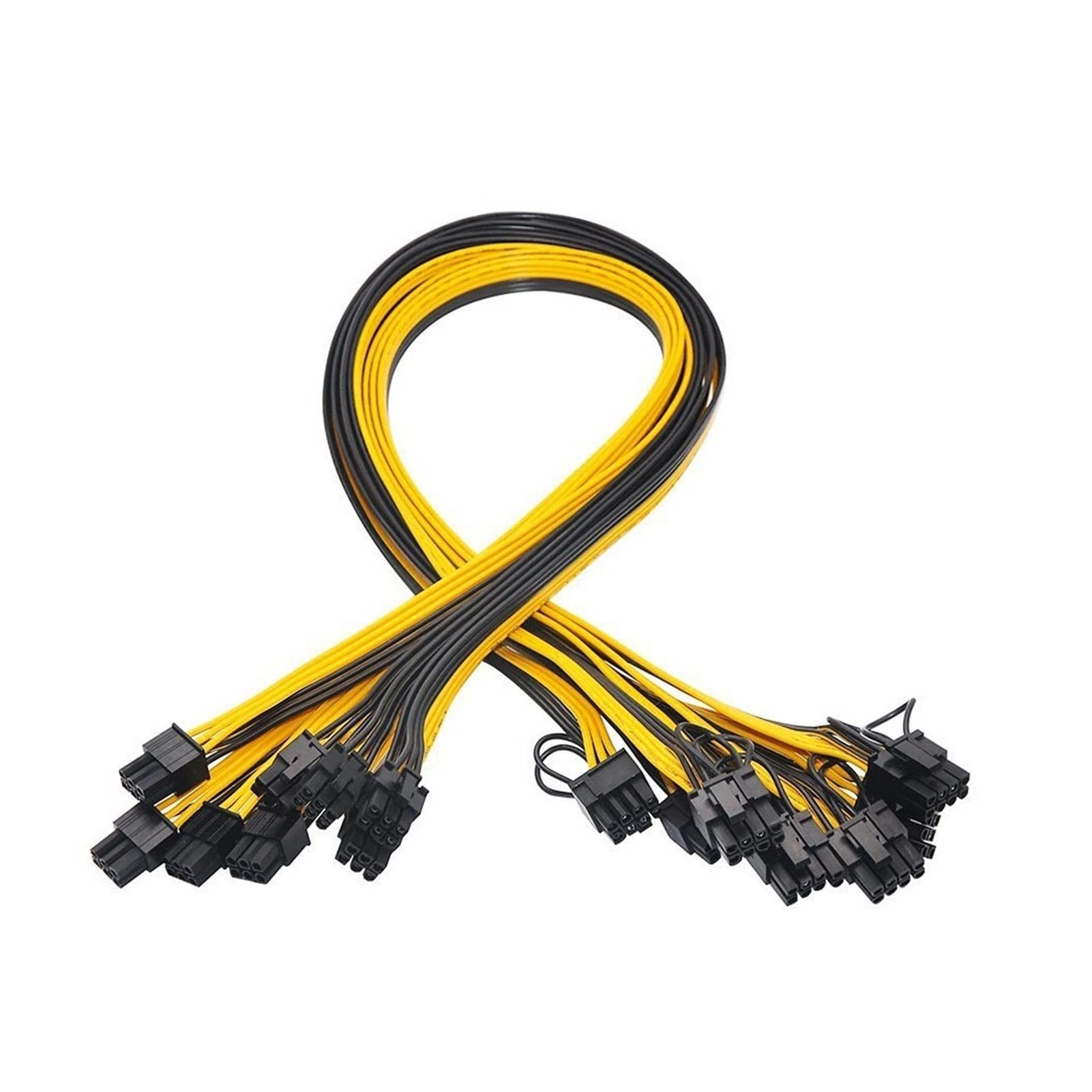 6pcs PCL-E Cavo riser Express 6pin a 8pin 5 0cm. Cavo di alimentazione del cavo minerario del cavo di estensione della scheda grafica