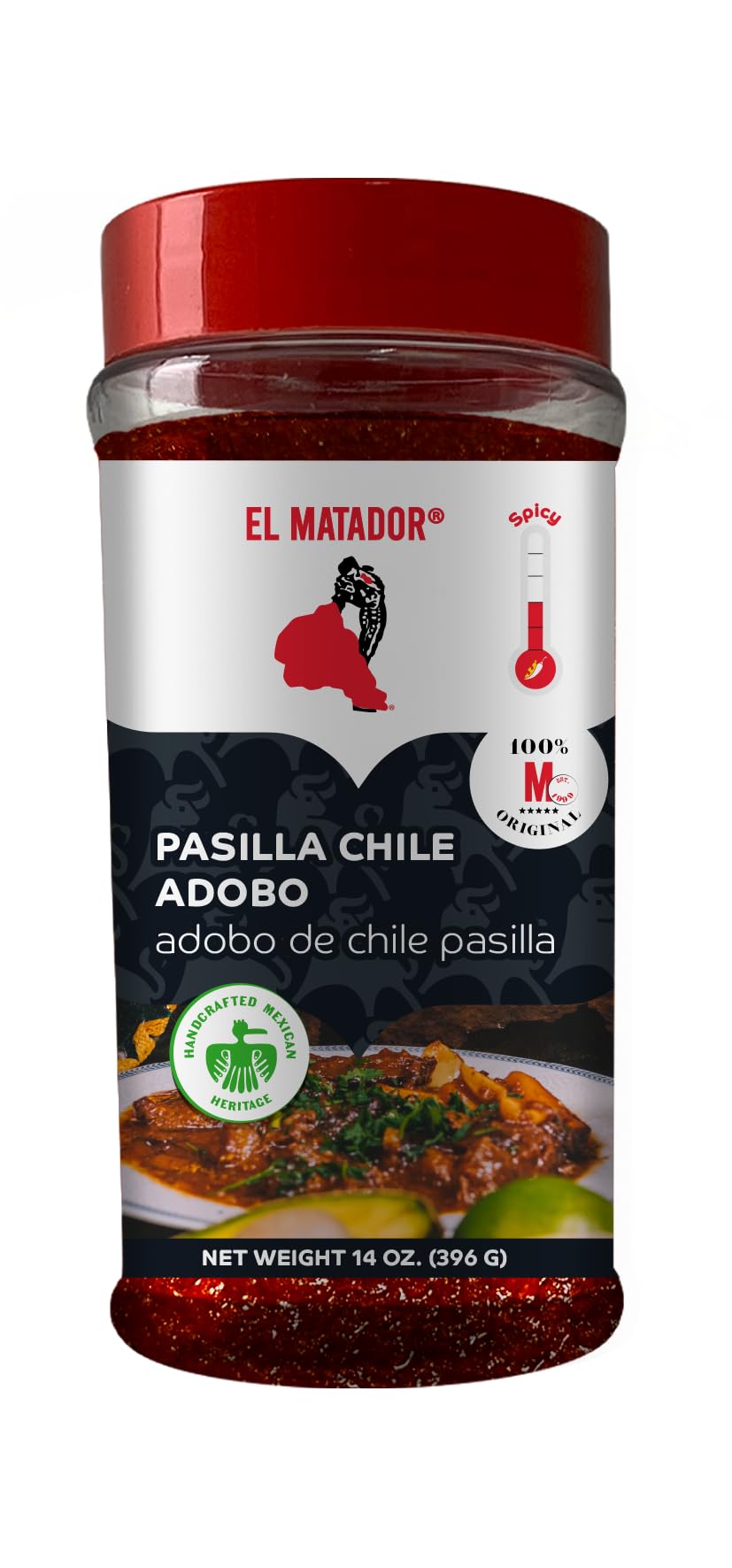 El Matador Pasilla Chile Adobo, Authentic Mexican Marinade & Seasoning, 14 oz
