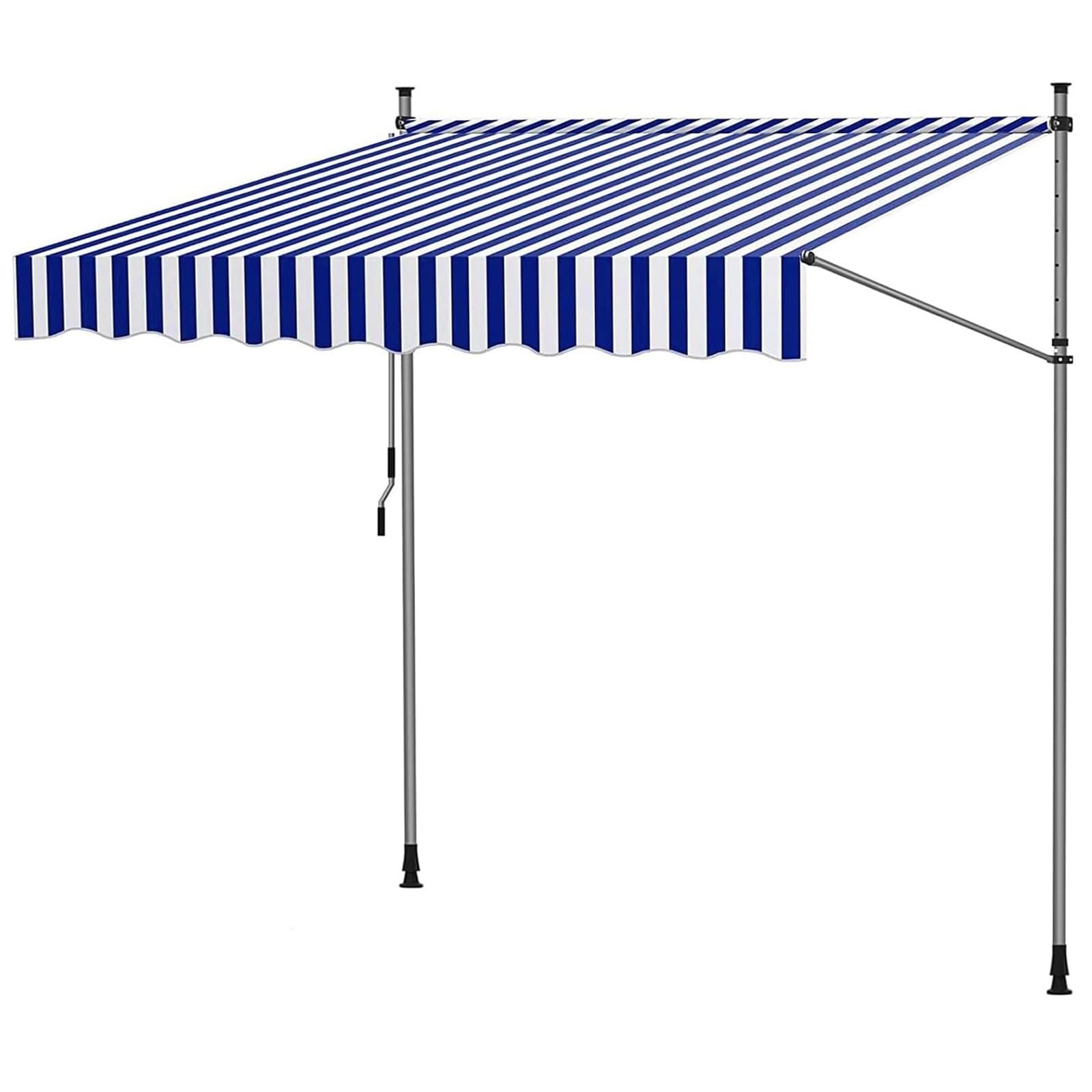 Toldo retráctil para patio de 3x1,2 m parasol regulable para comidas en el jardín trasero