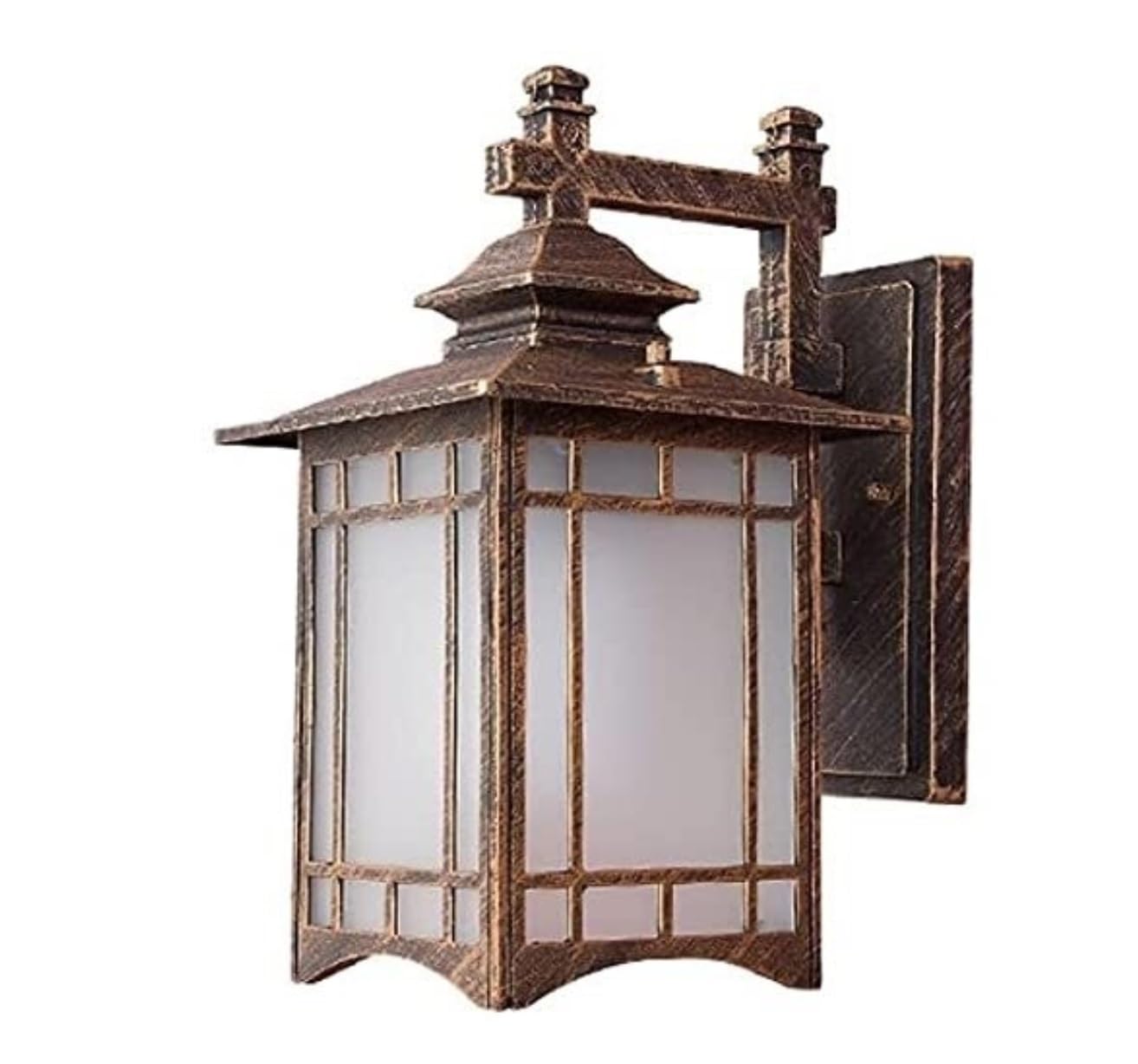 CVdrtyED Outdoor Wall Lights Waterproof Outdoor Wall Light Chinese Square Exterior Sconce Aluminum Glass Outside Patio Lighting Durable Porch(Bronze)