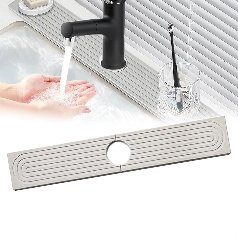 Lot De 4 Plateaux Absorbants En Terre De Diatomée - 16x8 Cm - Pour Évier, Salle De Bain - Assèche Savons, Brosses à Dents - Gris