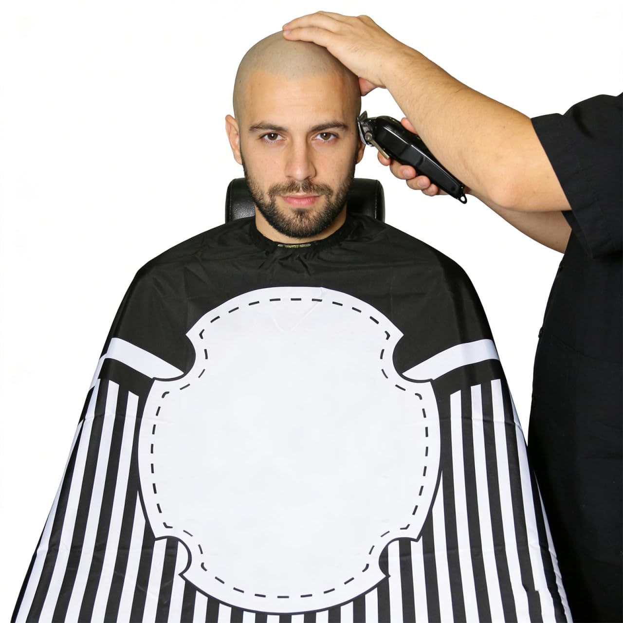4 capas de peluquería 160 x 140 cm, capa de poliéster impermeable con patrón de lámpara giratoria, diseño práctico para corte de pelo y peluquería, delantal de peluquería profesional,