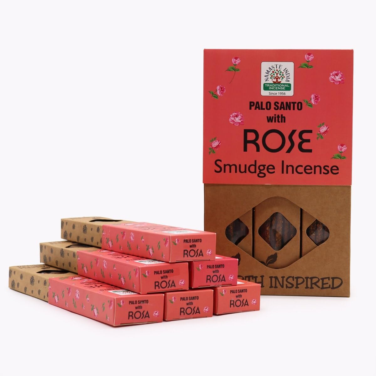 Namaste Premium Incense Sticks Earth Inspired Palo Santo Series Gift Box for 12 Packs (Palo Santo & Rosemary)