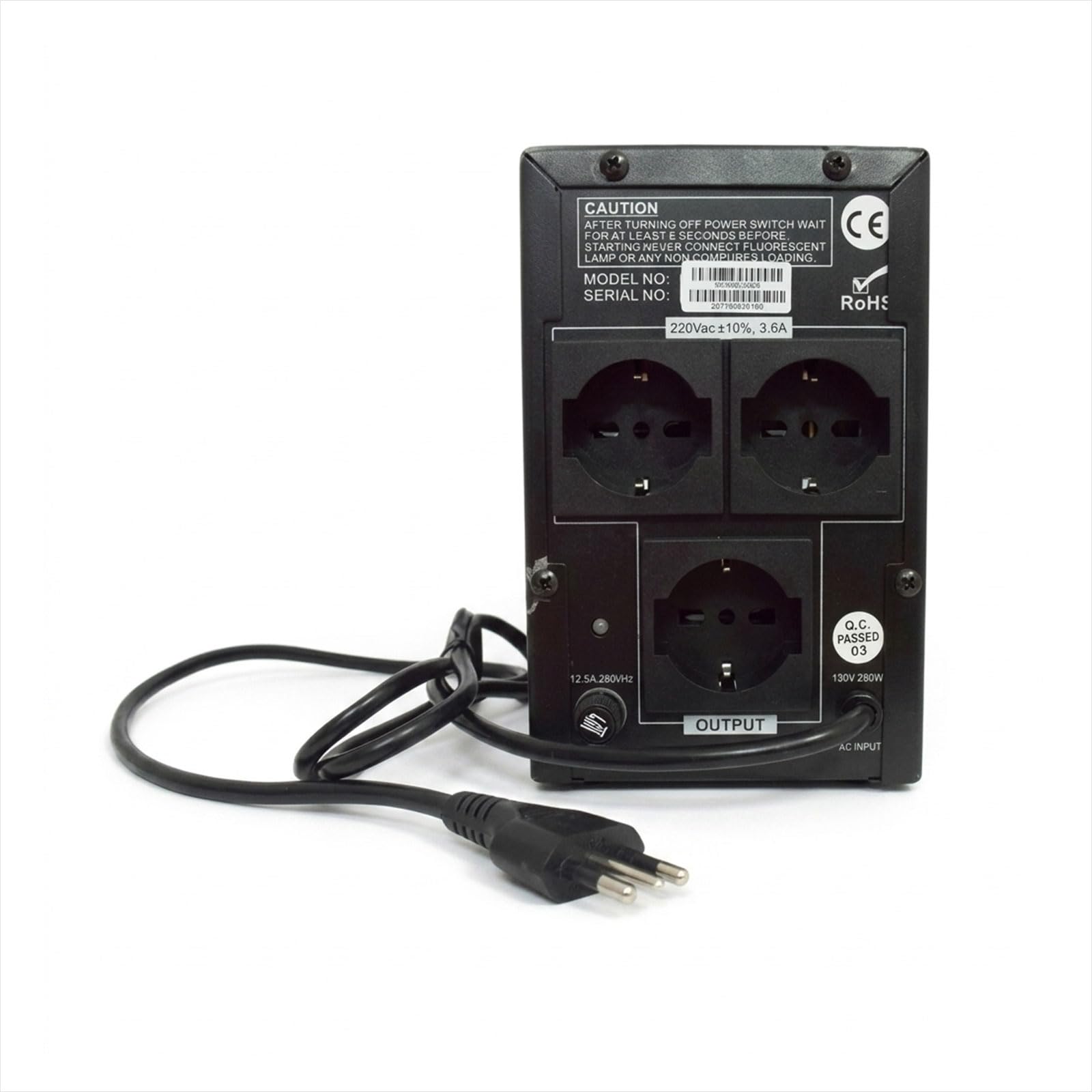 TN-1200VA UPS per Computer 1200VA 500Watt, Gruppo di Continuità per PC, Tecnologia Line Interactive, AVR, 3 Uscite Schuko, Display LCD