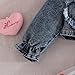 Toddler Girl Fall Outfits Heart Print Tulle Patchwork Cami Dress with Long Sleeve Lapel Button Denim Jacket (Red, 12-18 Months)