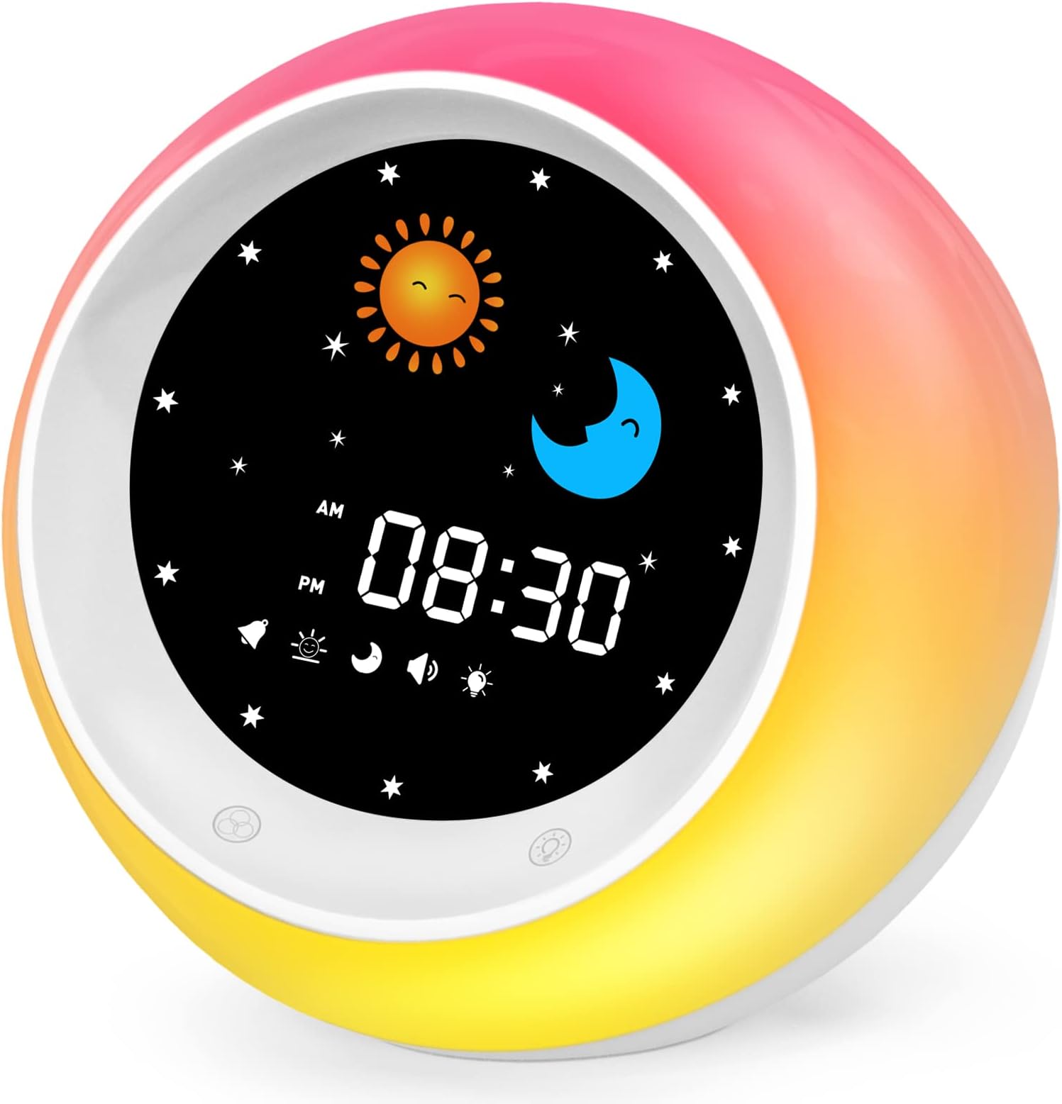 Fouvin Kinderwecker Mit 11 RGB Farben - Digitalwecker Mit Nachtlicht & Musikwecker Für Kinder