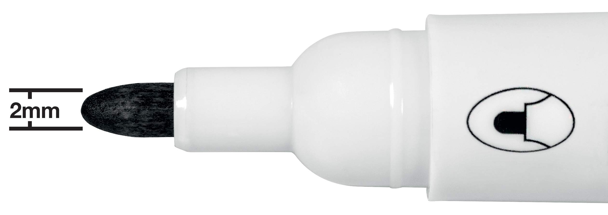 Nobo Glide Drywipe Whiteboard Pens, 2 mm Bullet Tip, Pack of 10, 1915264, Coloured, black - Image 3