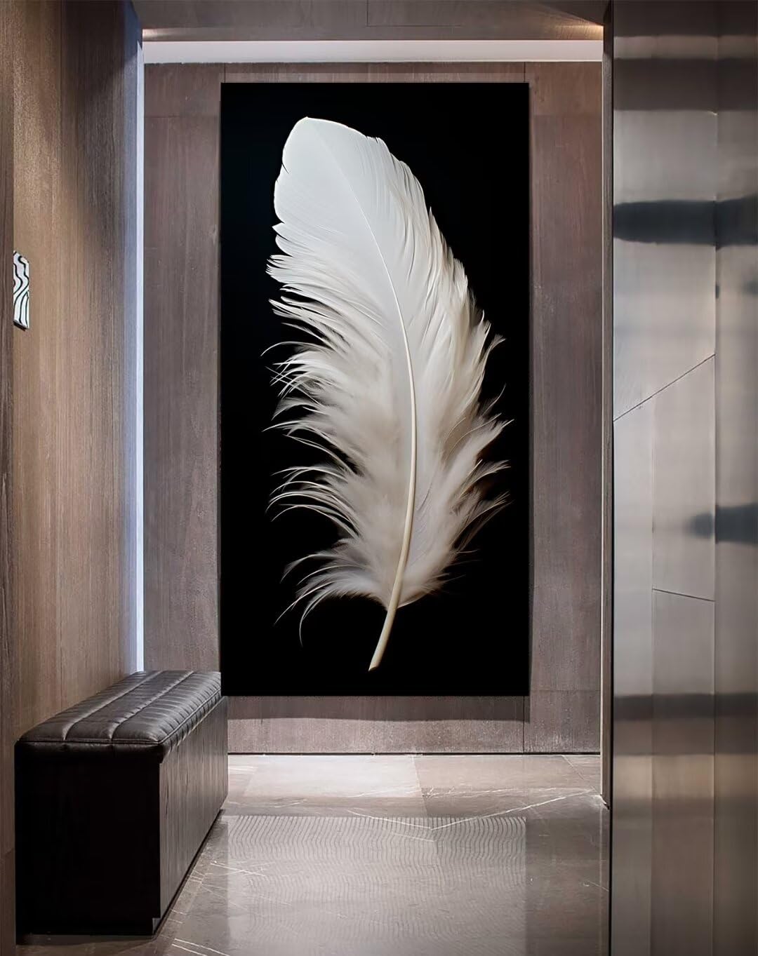 5D Diamond Painting Feather Diamond Art Kits Adults&Beginner, Full Dril Paint by Numbers Crystal Art, DIY Diamont Dot Gem Art Embroidery Craft, Rome Home Wall Decor Gifts （40x80 cm/16x32 Inch）,g768