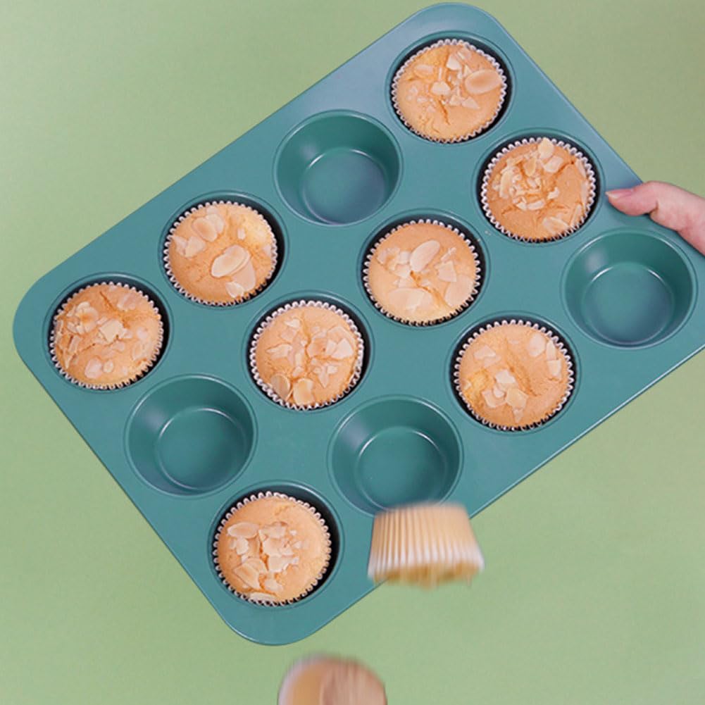 CANDeal 12 Tazza Antiaderente in Acciaio Al Carbonio Cupcake Pan, Muffin Latta Per Mini Dimensioni Cupcakes E Forniture Da Forno