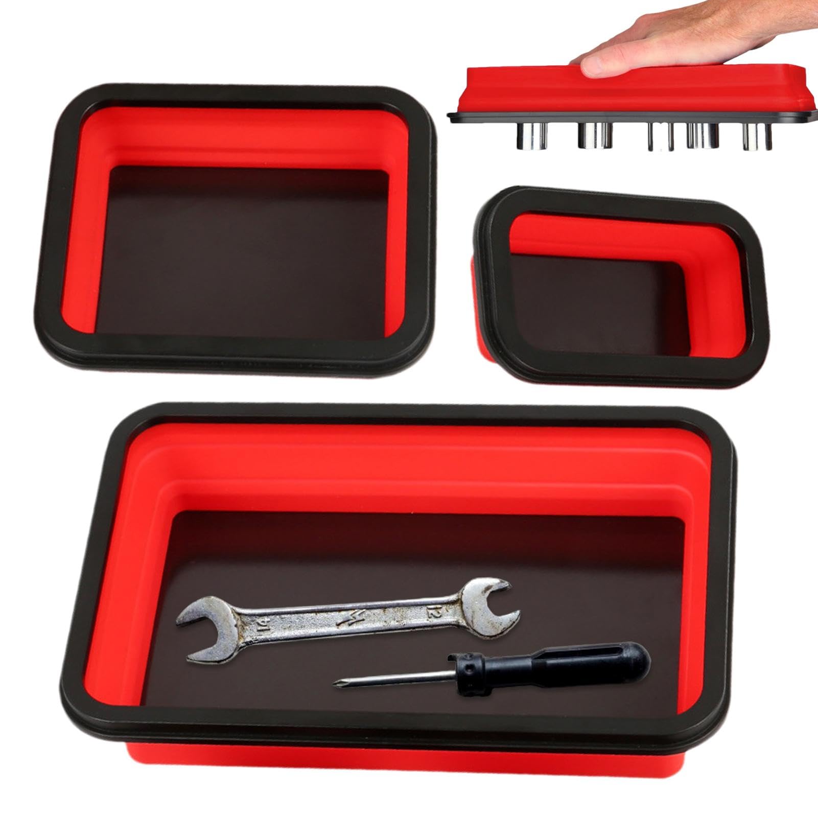 Agnetic Parts Tray Set, Faltbare Magnetische Werkzeugablage, Magnetische