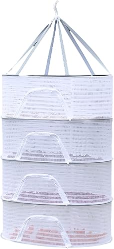 PRTECY Rejilla de secado de hierbas, red plegable de malla con cremallera, red de secado de alimentos para secar suéter para secar semillas,
