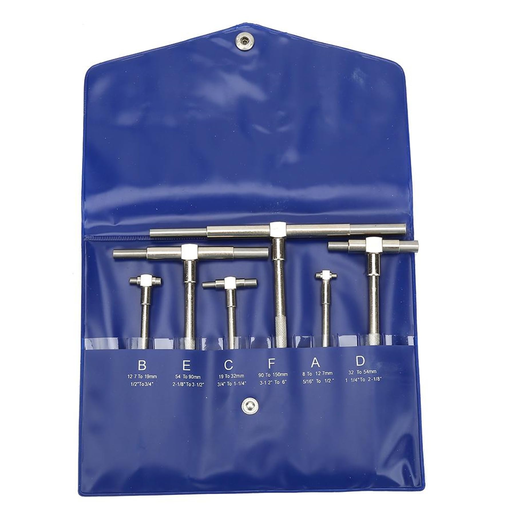Fyearfly Jauge télescopique, 6pcs/set Jauge télescopique 8-150mm Jauge de diamètre intérieur réglable Micromètre Outils de mesure Jauge d'alésage télescopique de haute précision
