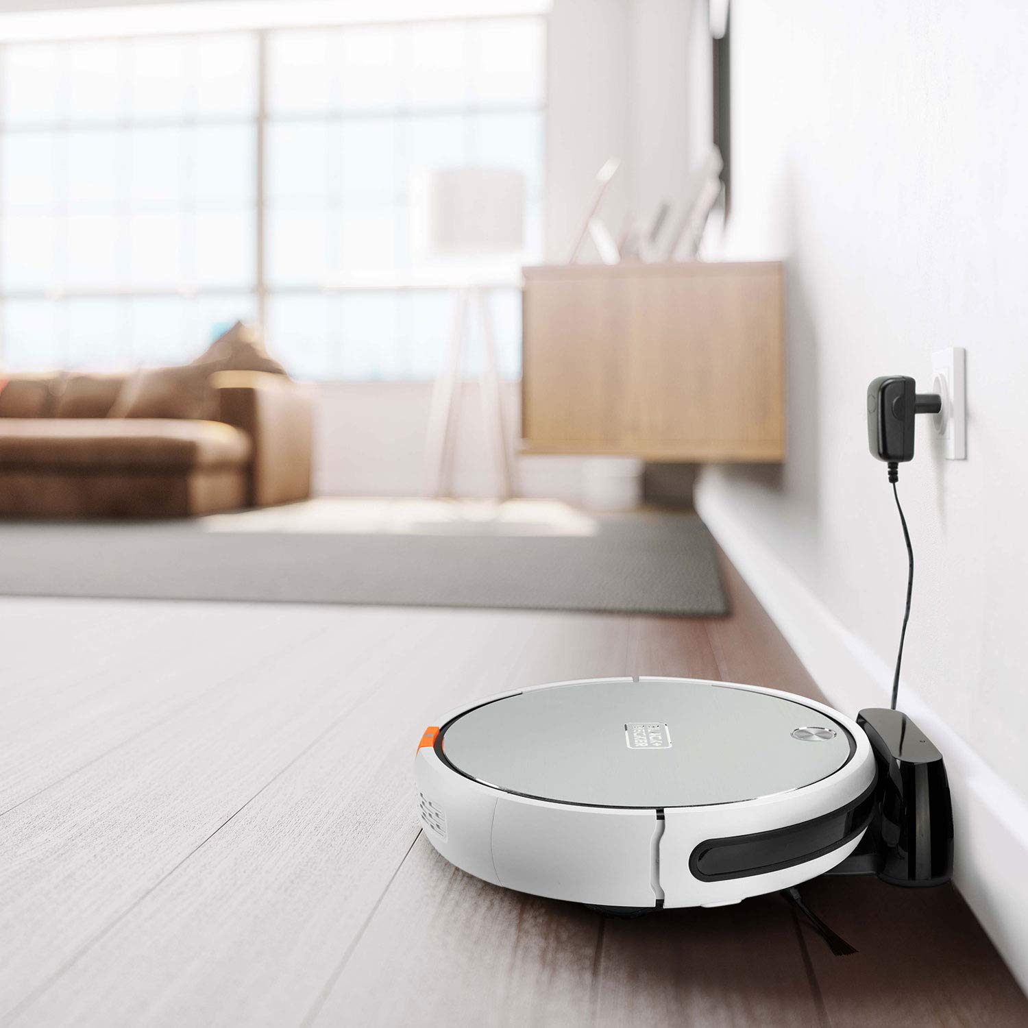Black+Decker ES9480020B - Robot Aspirador 4 en 1, Aspira, Barre, Pasa la mopa y friega, 4 Modos de Limpieza, Navegación Inteligente, Programable, Sistema de filtrado Doble, Mando a Distancia, Blanco