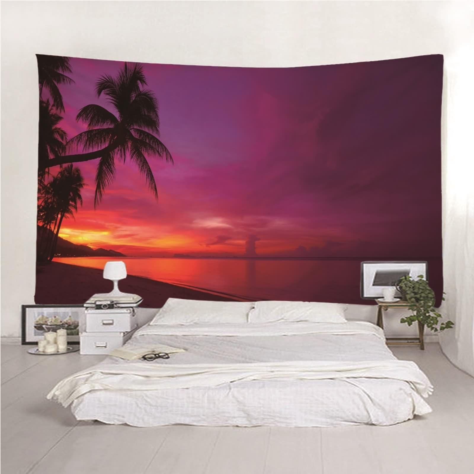 Tapisserie Murale Gris, Tapis Mural decoratif Salon Canard Volant Polyester Décoration Murale Salon Famille 200x200cm