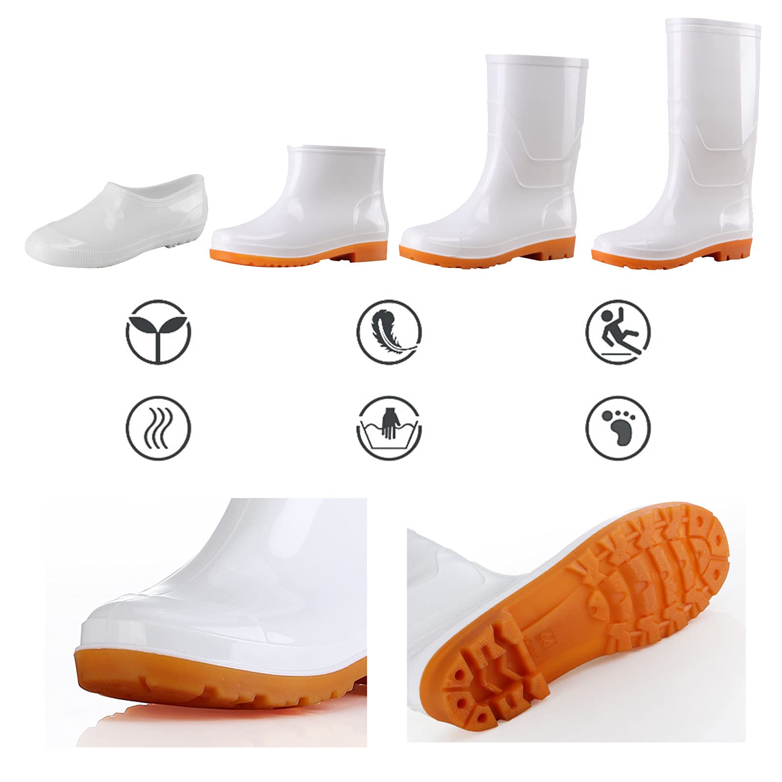 Botas de goma para mujer y hombre, botas de lluvia, impermeables, botines de goma, botas de Wellington, antideslizantes, para jardín, bota de lluvia, botas de lluvia