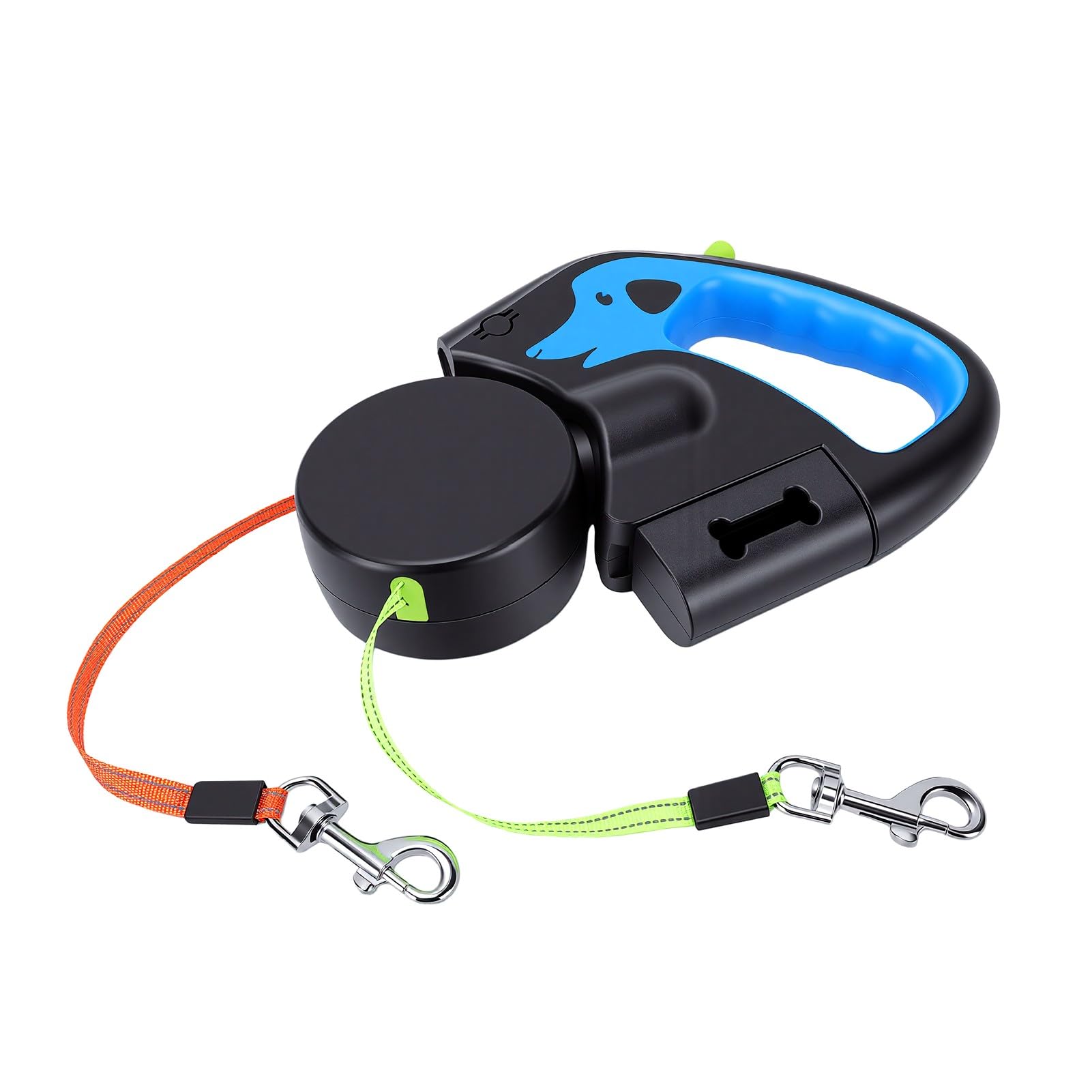Laisse Double rétractable pour Chien, Chargement USB à 360 °, sans emmêlement