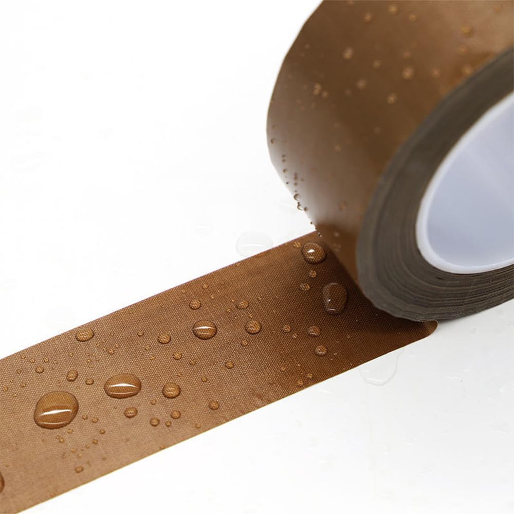 50 mm x 10 m Cinta de Teflón de Alta Temperatura, Cinta Adhesiva Teflón, Espesor 0,18mm, Resistente al Calor Hasta 300℃, Cinta de Tela de Vidrio PTFE Fibra de Vidrio, para Máquina Selladora al Vacío