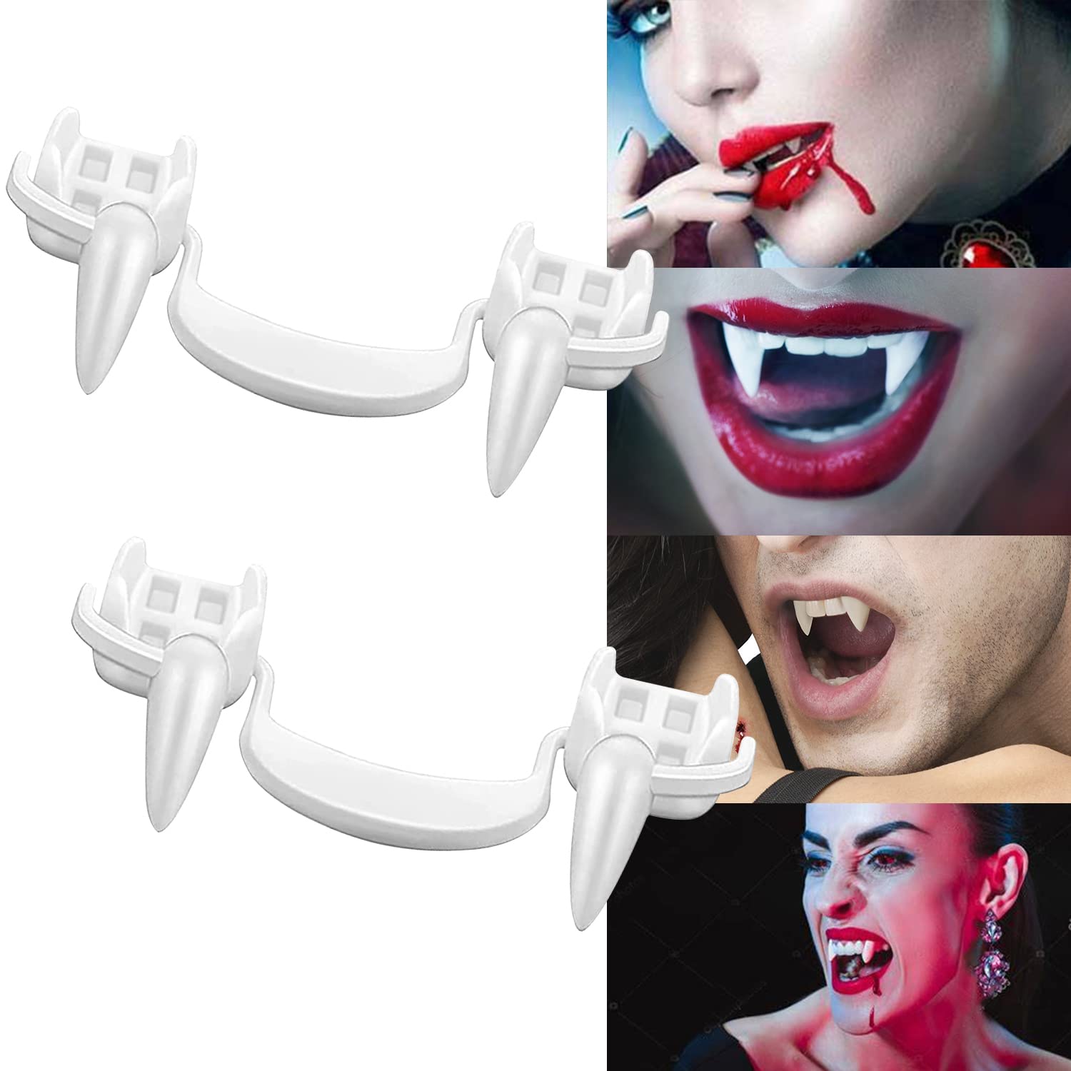 Buy hitsumahitsuma Retractable Vampire Fangs,Halloween Reusable Spoof