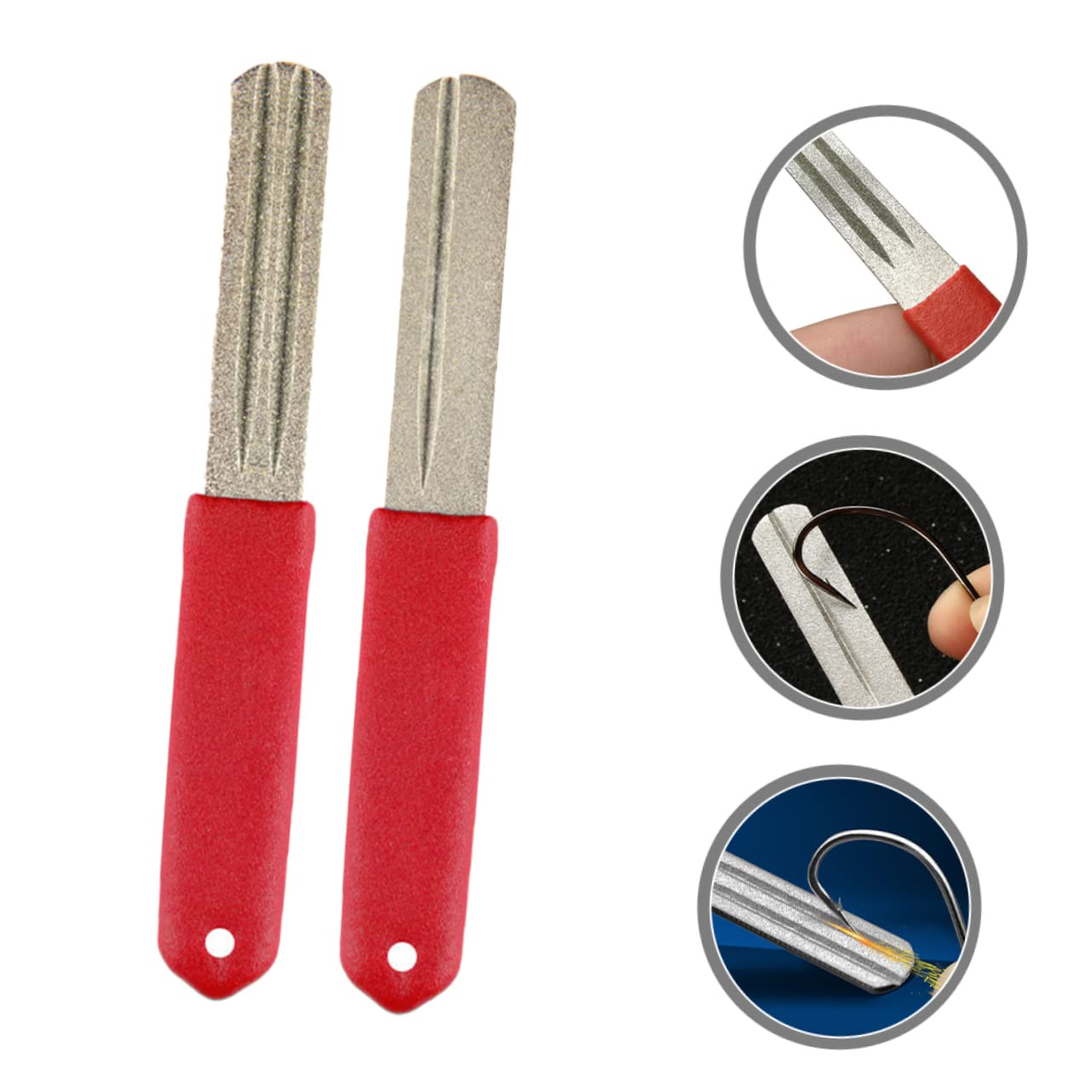 HOMSFOU 10pièces Aiguiseur De Hameçon Diamant Outil De Meulage Pratique pour Affûtage De Hameçons De Compatible avec Épaisseurs Design Antidérapant Et pour Transport Facile