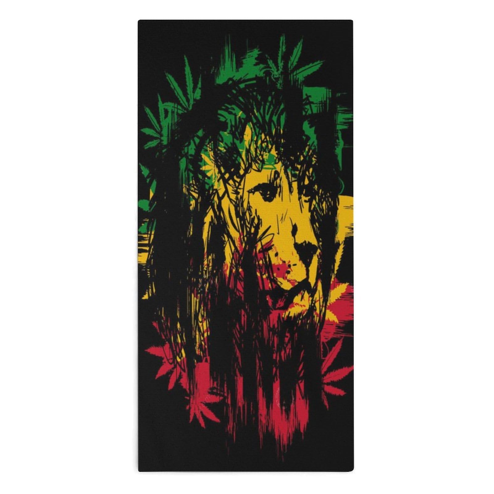 Rasta Lion Hand Towels Soft Face Towel Gym Bathroom Travel Hotel 13"x28"