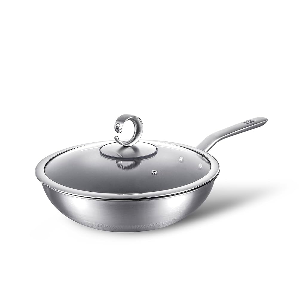 ●KWANSI KOBACH 13 in Titanium Wok with Lid – Nonstick Wok & Stir-Fry
