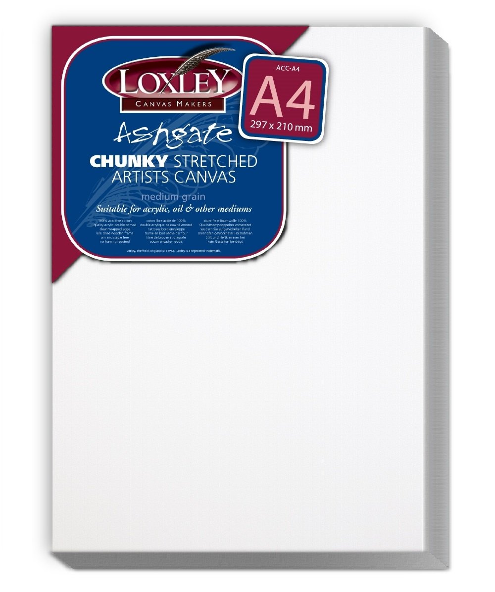 3 x A4 Loxley Deep Edge Stretched Canvas Primed Cotton Blank Box Chunky ACCA4