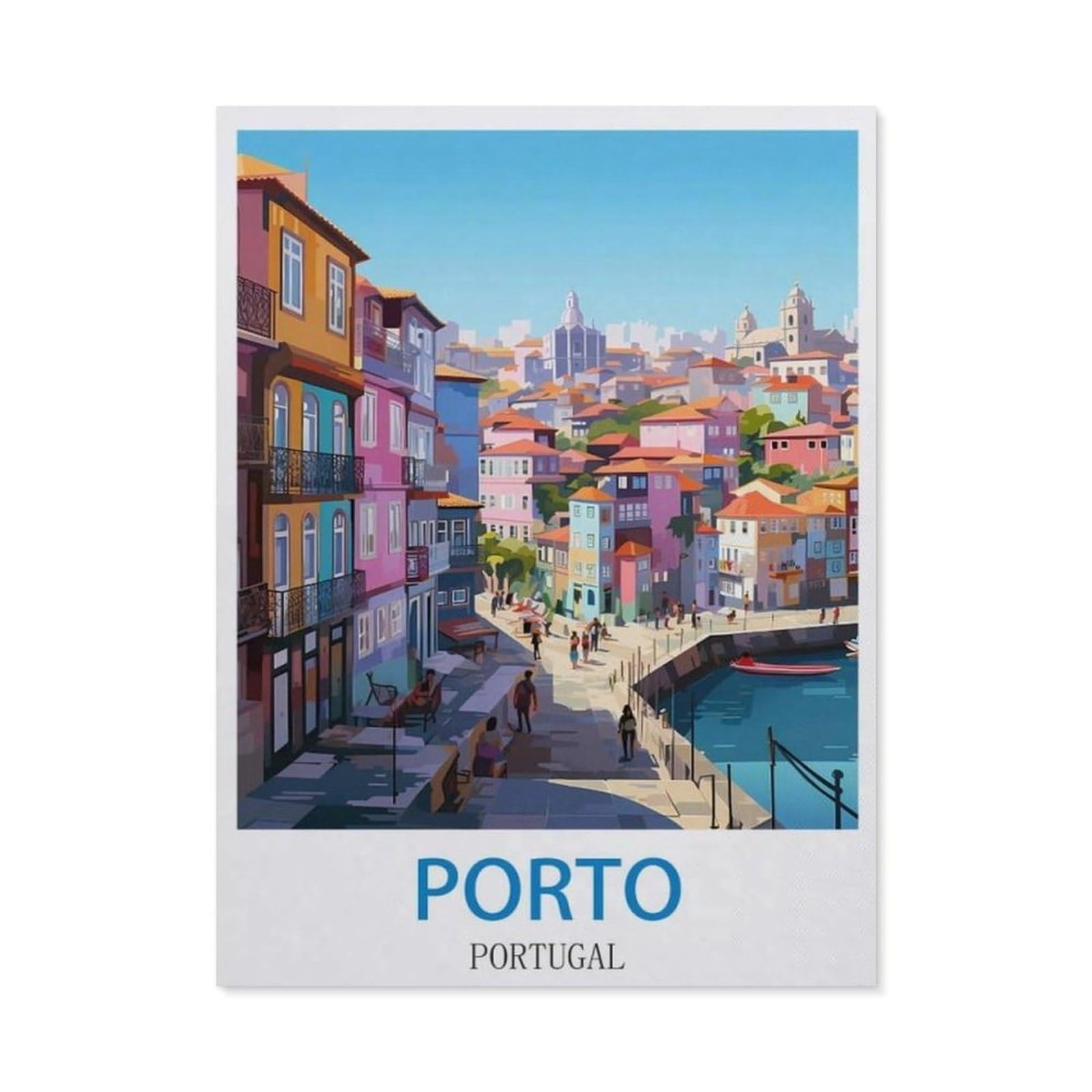 BEAYODKP DIY Diamond Painting，Porto Portugal，Cross Stitch Full Drill 5D Embroidery Mosaic Wall Decor Art（40 x 50 cm/15.74 x 19.68 inches）-CN49