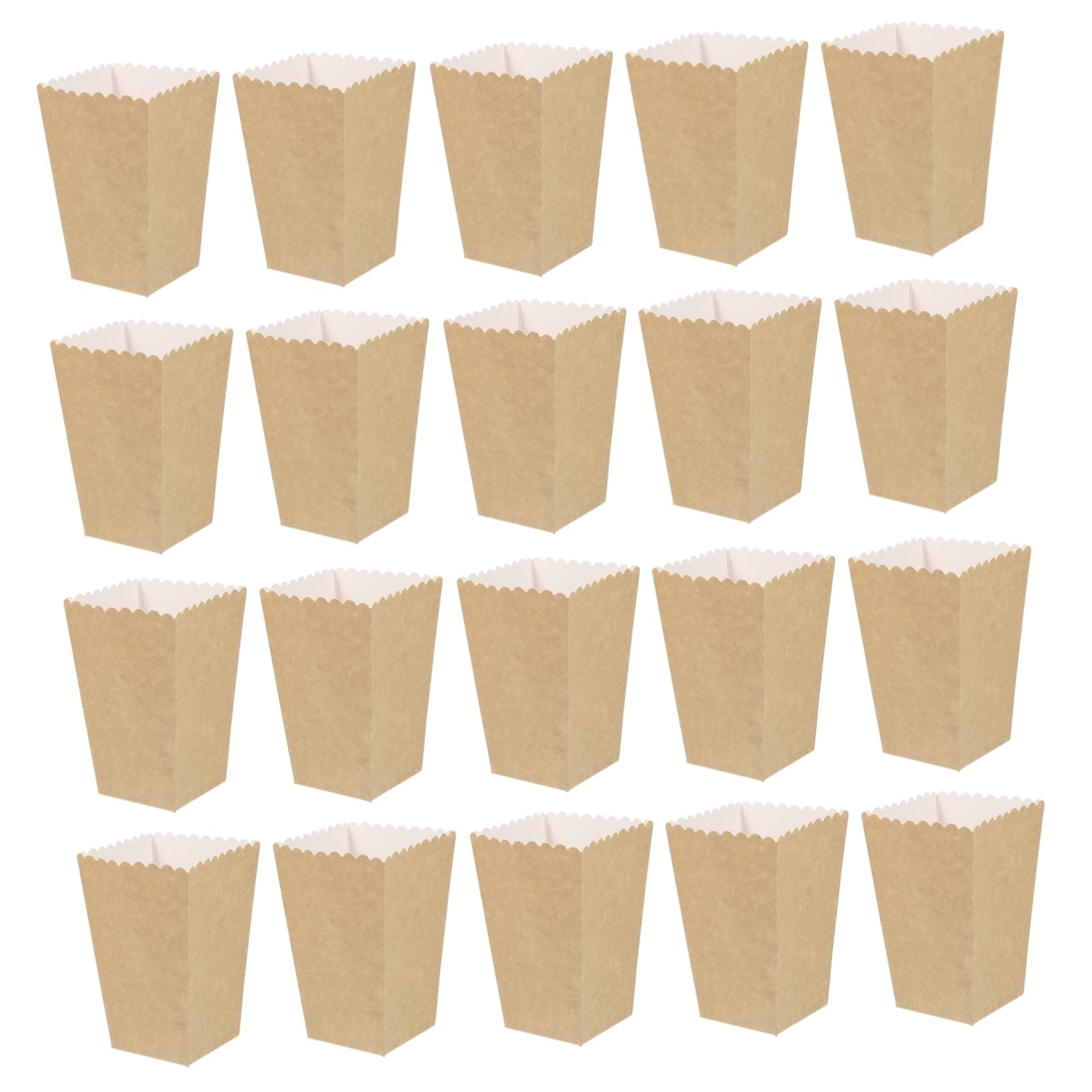 Cabilock 50pcs Box Solid Paper Popcorn Box Cardboard Popcorn Containers for Parties Weddings Events Cookies Sweets Candies Movie Theater Style