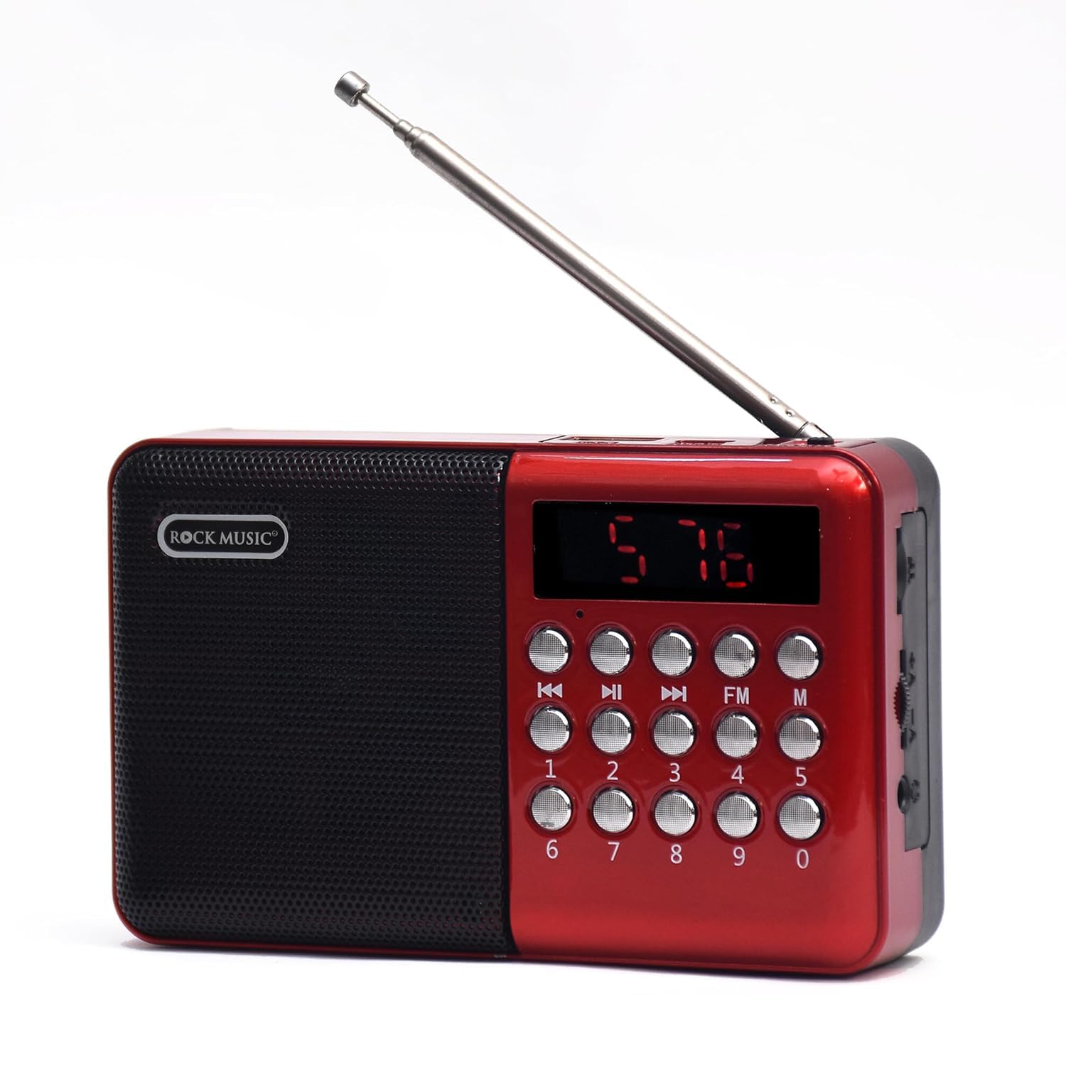 Monrix Portable Digital FM Radio with LED Display, USB Port, Numeric Keypad (FM 615 RED)-image-4