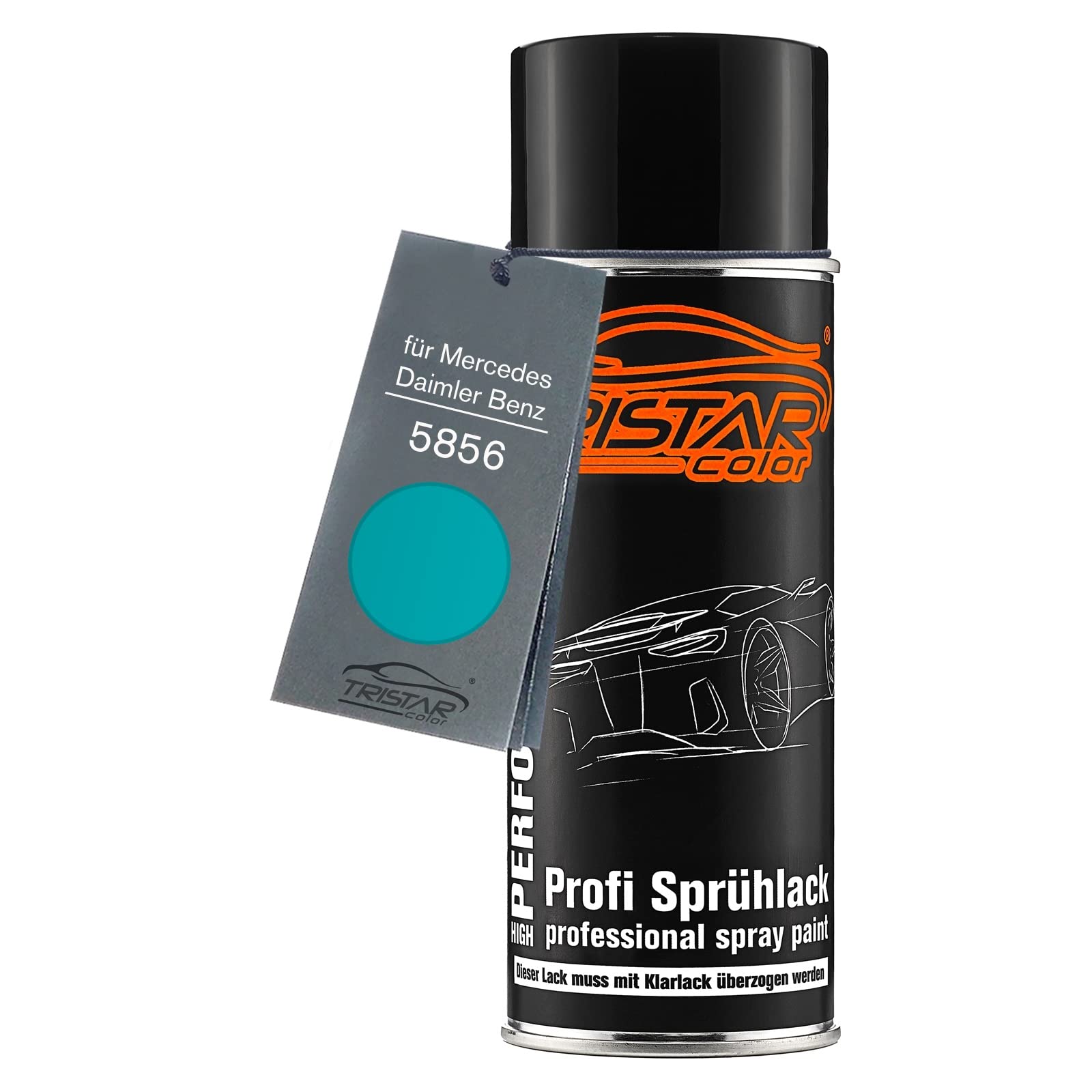 TRISTARcolor Peinture Voiture Kit Bombes De Peinture 2K Pour Mercedes/Daimler Benz 5856 Türkisblau/Turquoise Blue Peinture De Base 2 Composants Vernis Clair Aérosol