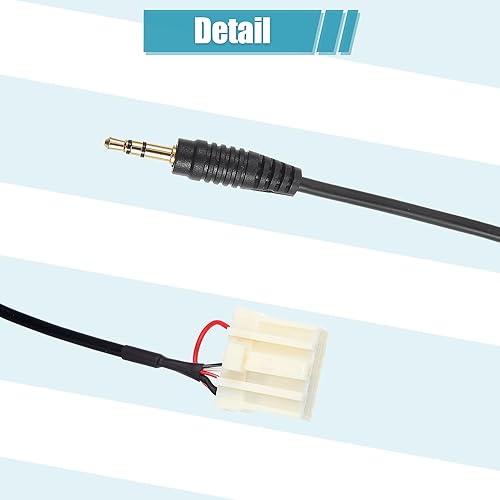 Miniatura 5 de uxcell Cable AUX de 0.138 in para conectar audio MP3 teléfono a reproductor de coche CD Interfaz Cable adaptador para Mazda 2 3 5 6 2006-2013