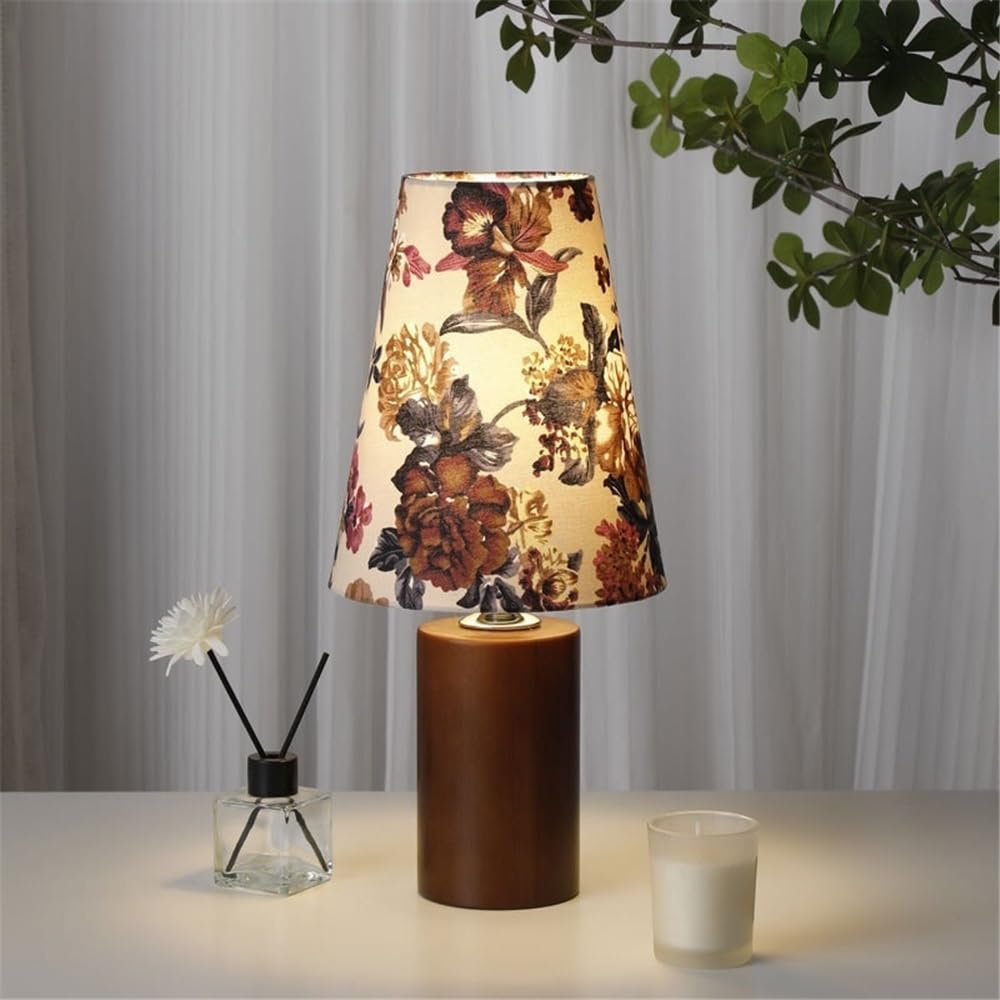Lampka biurkowa Lampa stołowa retro do sypialni, ceramiczna, nocna, z tkaniny, lampka Lampka nocna