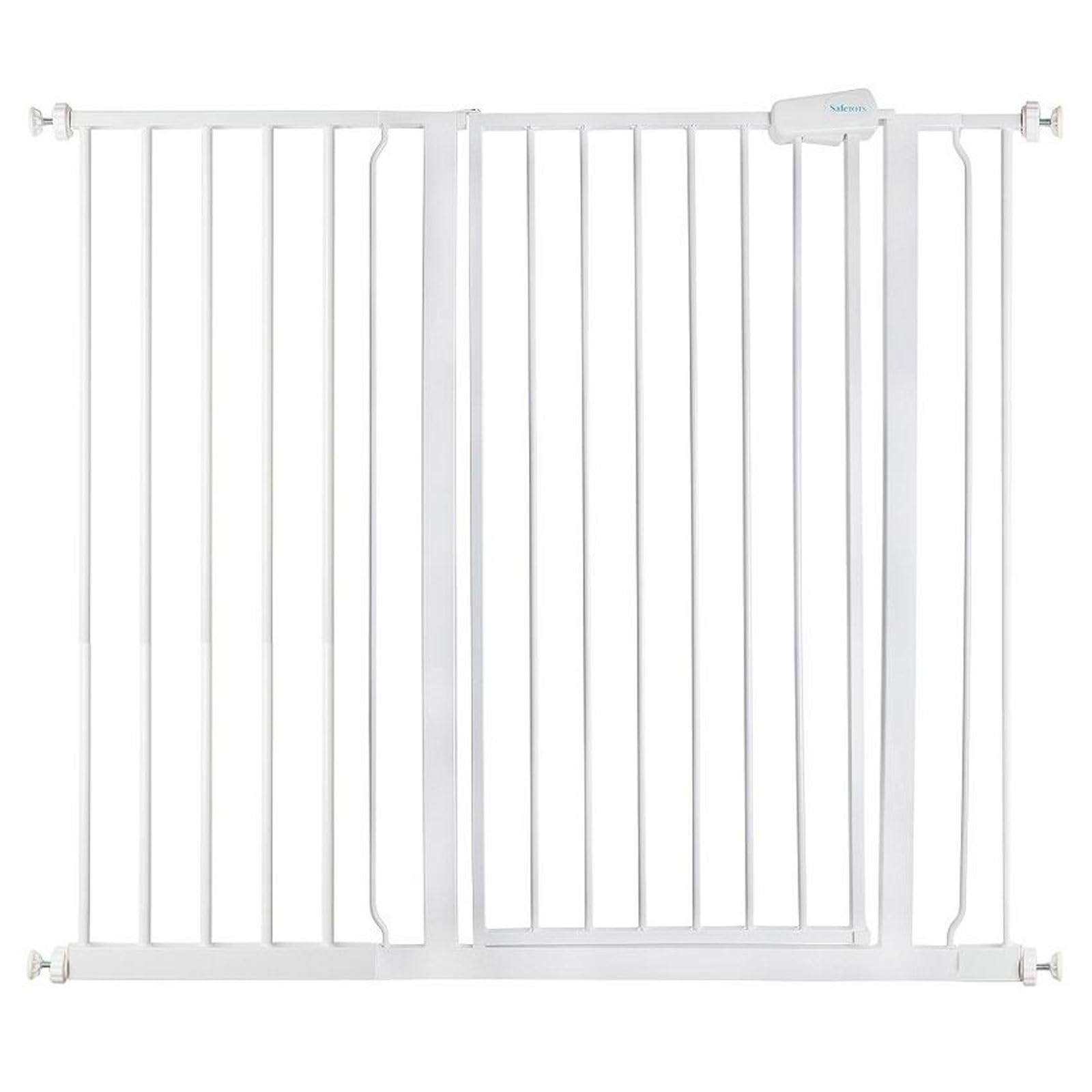 Safetots White Extra Tall Metal Safety Gate Pressure Fit, 113.8Cm - 121.4Cm, 104Cm In Height, Extra Tall Stair Gate, Tall Baby Gate, Easy Installation