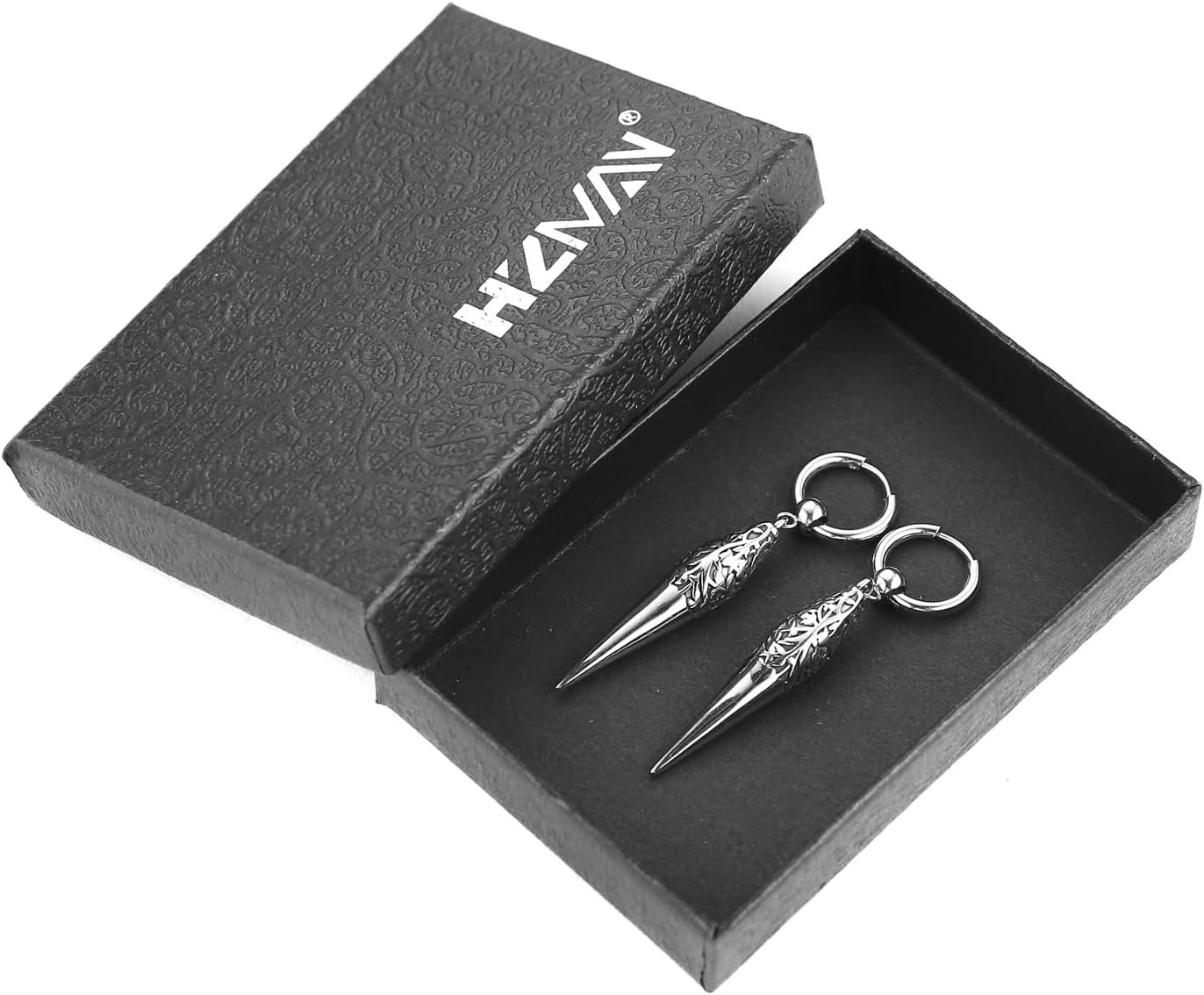 HZMAN Spike Dangle Drop Earring for Men Retro Gothic Stainless Steel Awl Earring Hinged Huggie Hoop Earring Jewelry Gift - Image 7