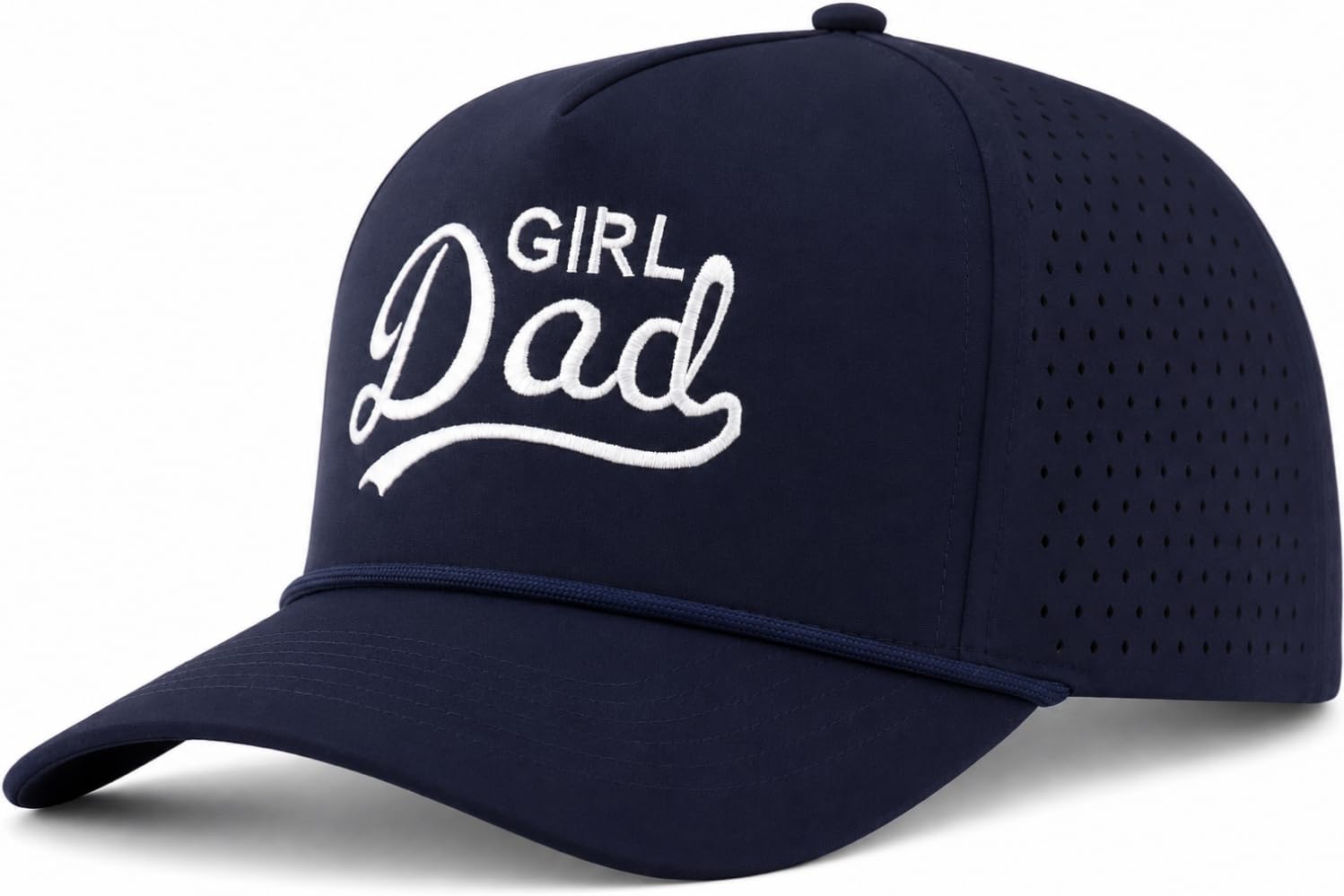 Laser Cut Girl Dad Golf Hat for Men, Breathable 5-Panel Trucker Style Baseball Cap, Snapback Outdoor Sports Dad Cap