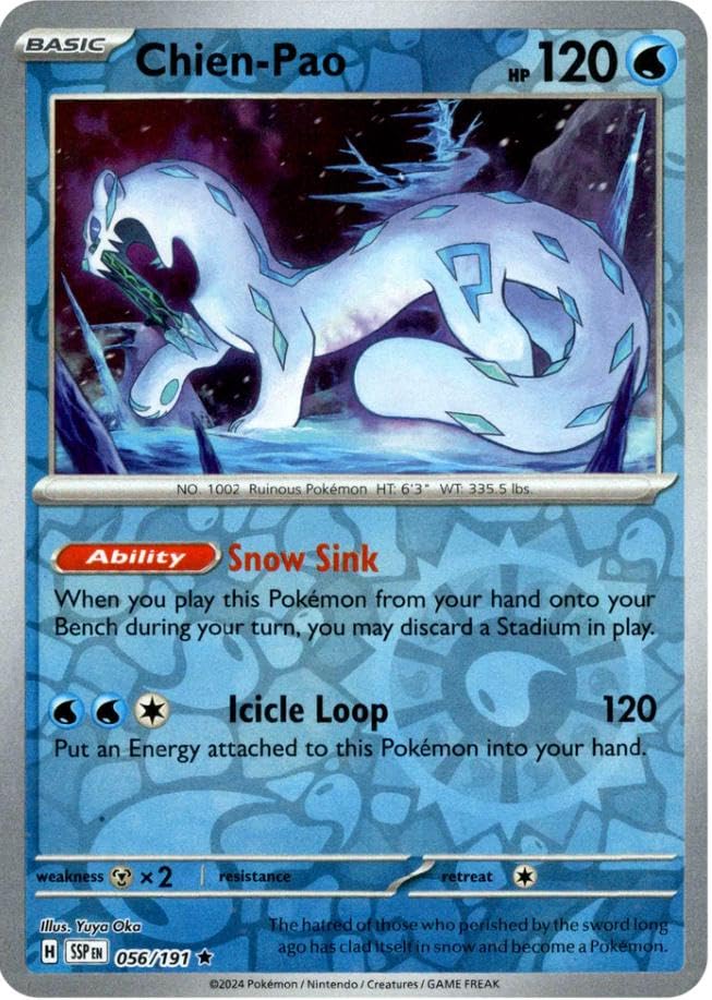 Amazon.com: Pokemon - Chien Pao 056/191 – Surging Sparks – Reverse