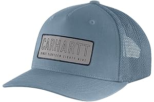 Men's Rugged Flex Canvas Mesh-Back 1889 Patch Cap Embroidered with Durable Carhartt Patches