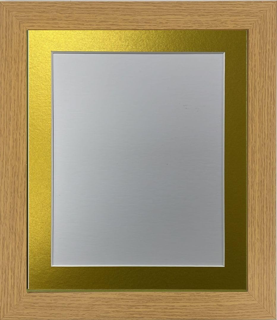 FRAMES BY POST Studio Oak Picture Photo Frame with Gold Mount 30 x 24 Inch for Image Size A2