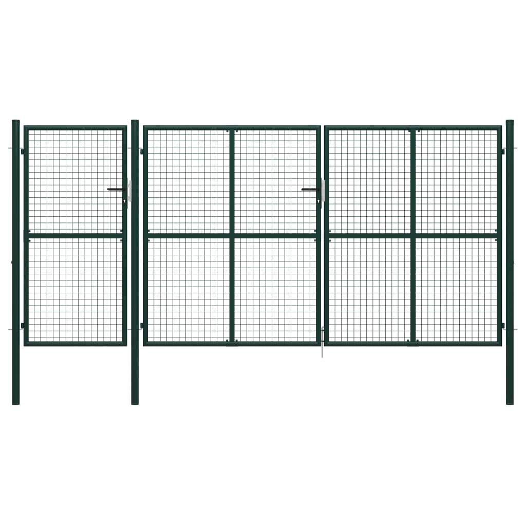 Gecheer Cancello per Giardino in Acciaio 400x200 cm Verde-Home