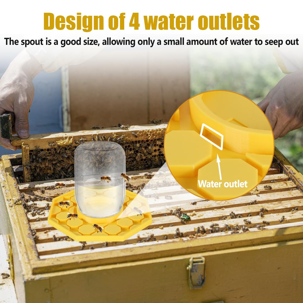 Abreuvoir pour Abeilles,1 Ou 2 Mangeoires a Abeilles,Structure D'alimentation en Eau Inversée pour L'arrosage et L'alimentation du Jardin Extérieur