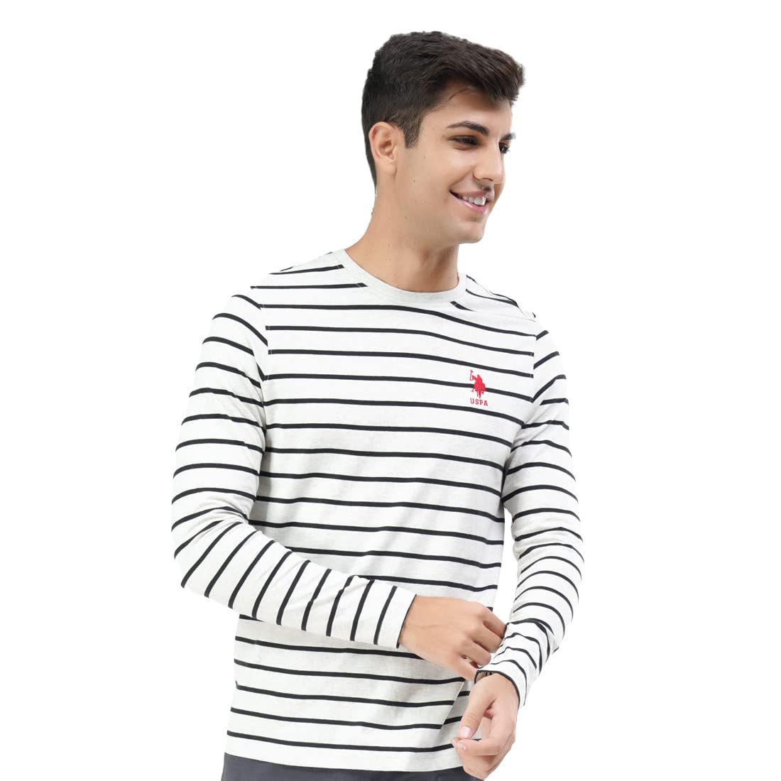 Men's Comfort Fit Stripe Cotton I689 Regular Fit T-Shirt - Pack of 1