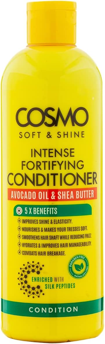 Soft & Shine Intense Fortifying Conditioner 480ml | Avocado Oil and Shea Butter | Improves Shine and Elasticity | Combats Hair Breakage | Enriched With Silk Peptides | Yellow