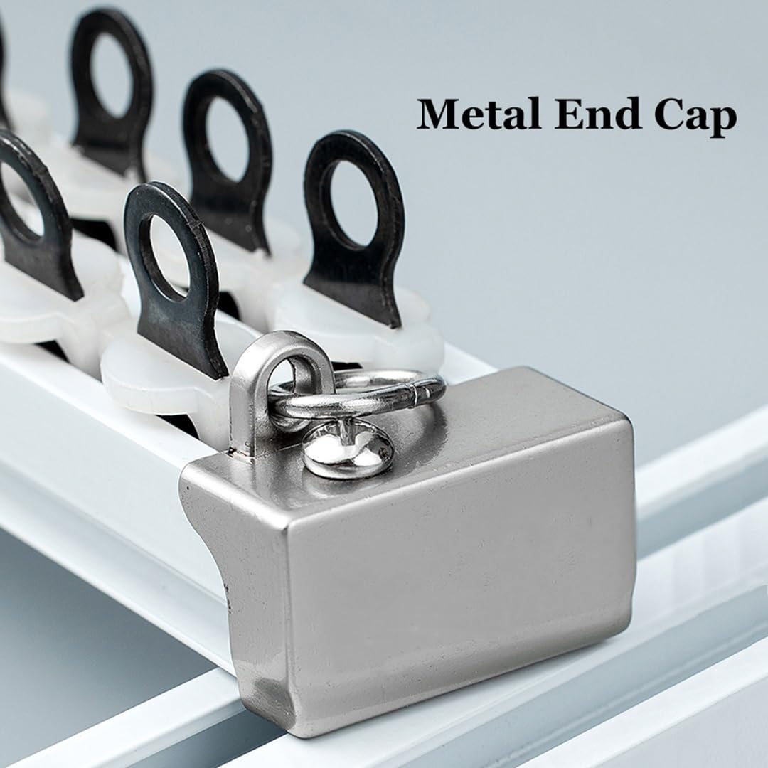 Tringle à Rideau, Rail à Rideau en Aluminium de 2,5 mm, système de Rail à Rideau Robuste à Montage au Plafond ou au Mur, Tringle à Rideau de séparation de pièce, Blanc 70-600 cm/2,2-19,6 Pie