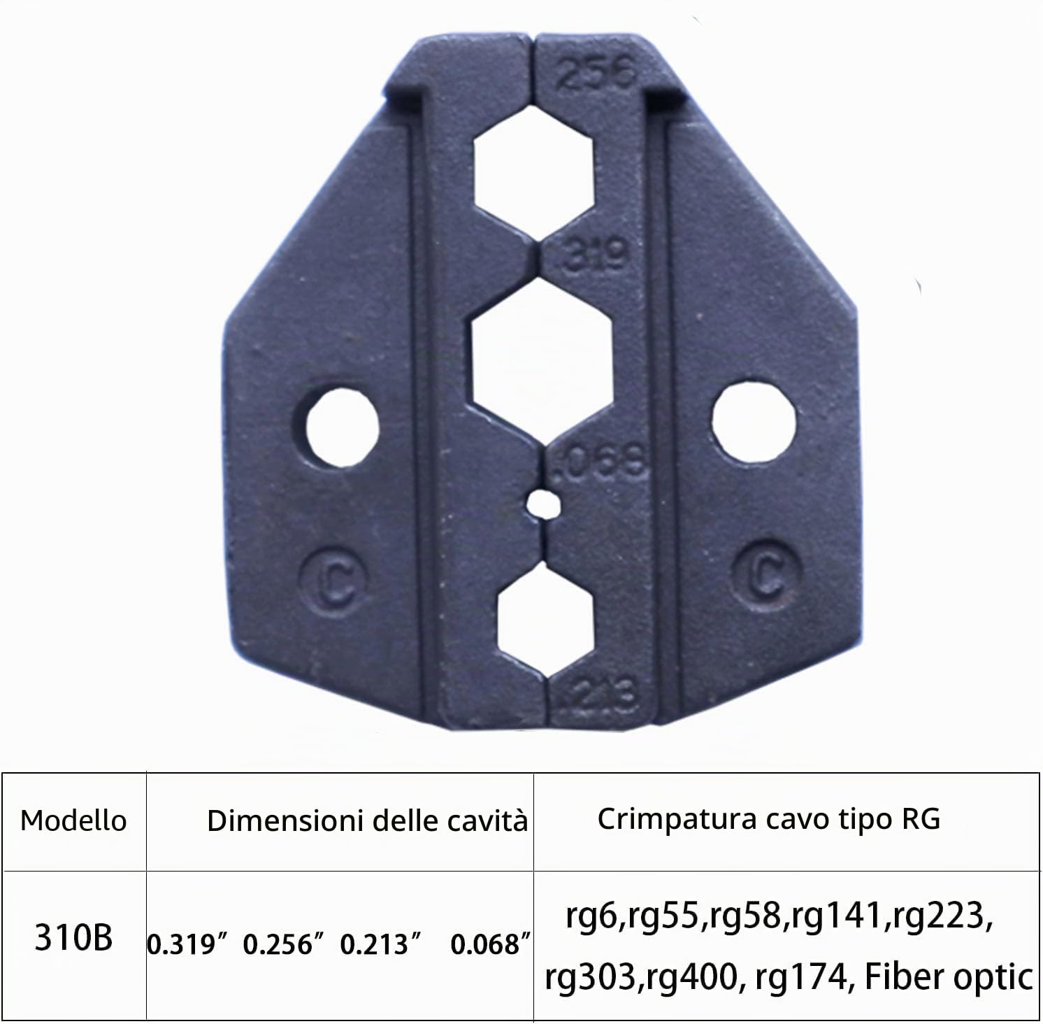 Cavo Coassiale Pinza Crimpatrice con 3Pezzi Ganasce Intercambiabili, Pinza Crimpare per BNC SMA UHF PL259 N F TNC e Altro Connettore RF